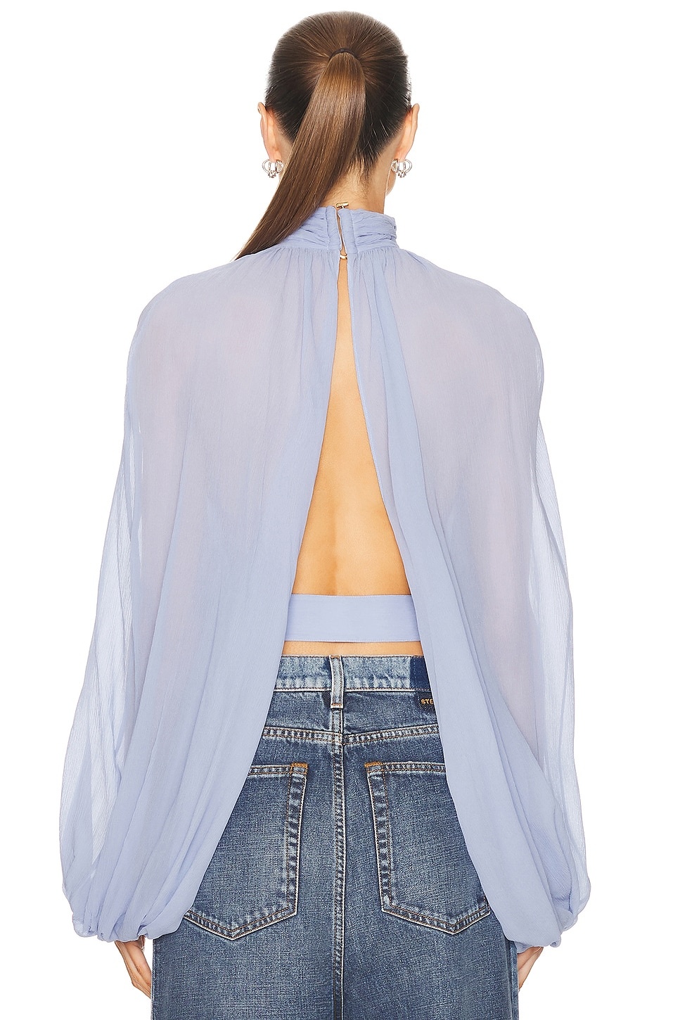 Creponne Drape High Neck Top - 3