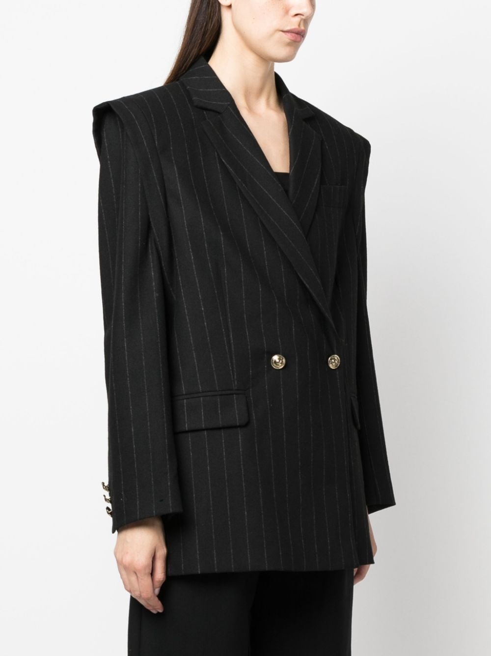 pinstriped double-breasted blazer - 5
