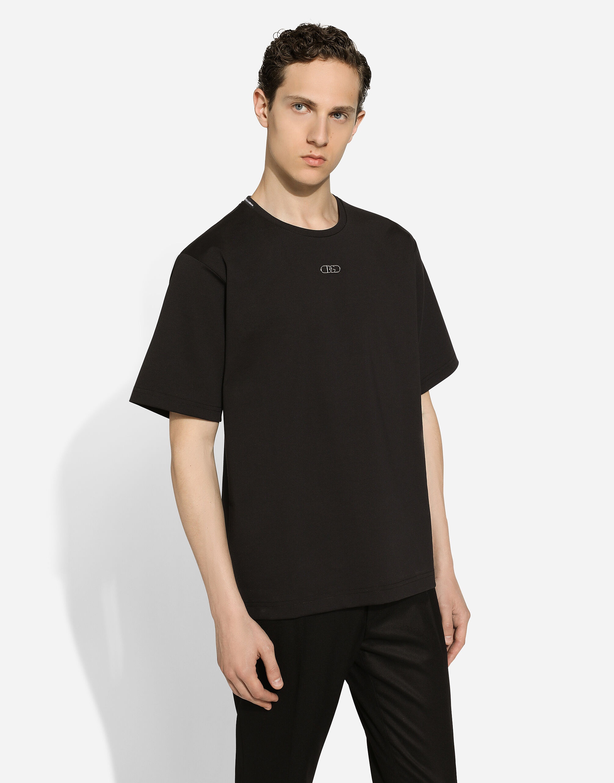 Cotton T-shirt with metal logo - 4