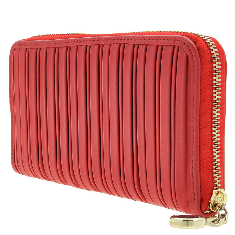 Bvlgari Plisse Monete Leather Zip Around Wallet - 2
