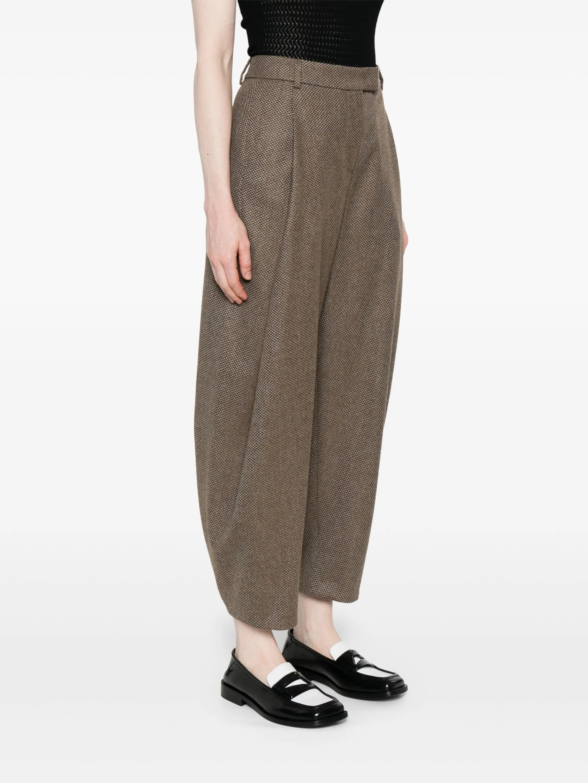 Giorgio Armani Virgin Wool-blend Wide-leg Trousers - 4