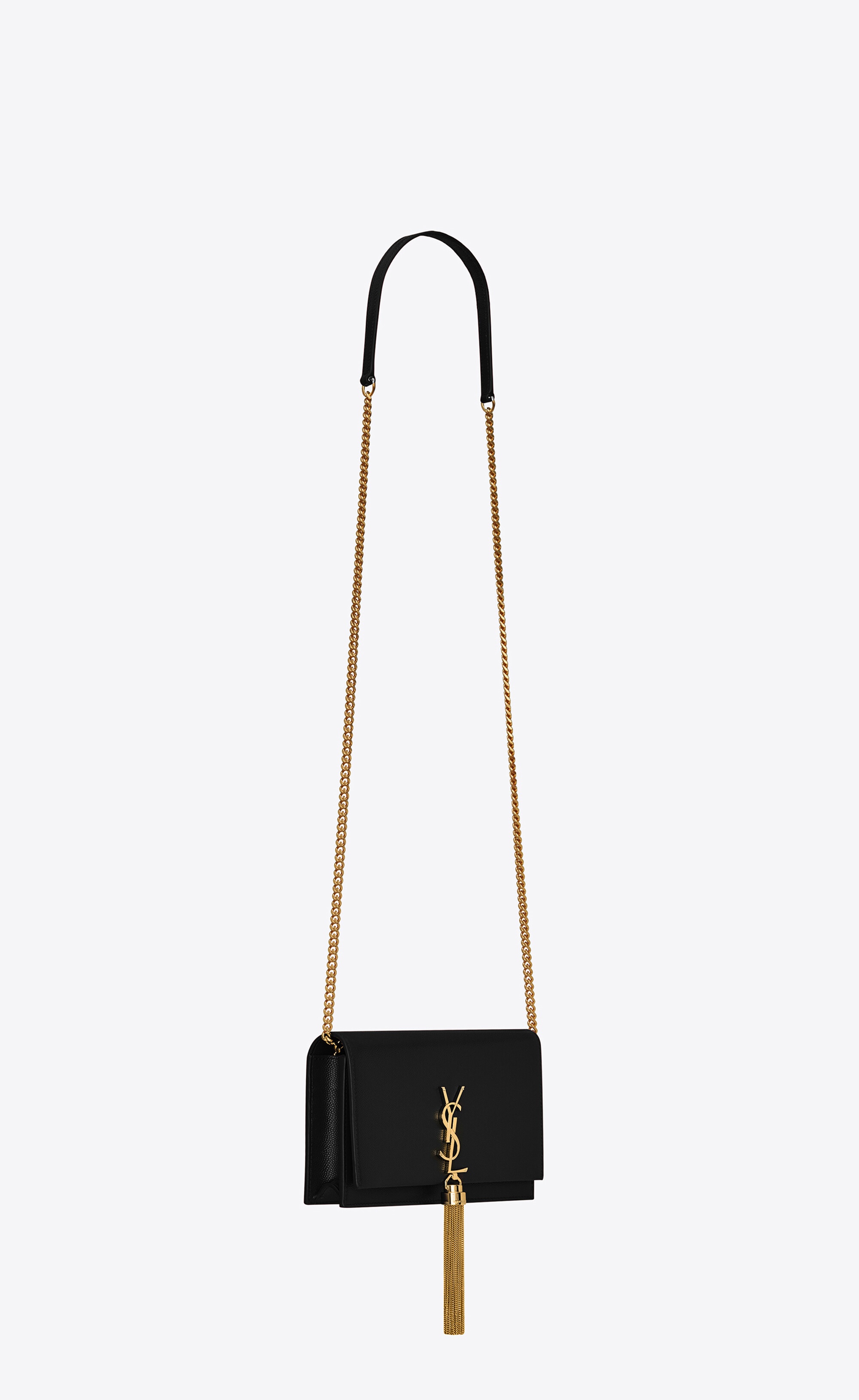 kate chain wallet with tassel in grain de poudre embossed leather - 6