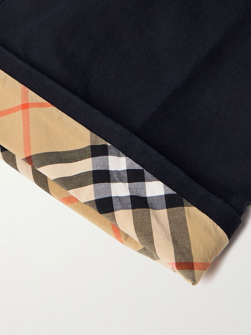 Straight-Leg Cotton-Twill Trousers Navy 7