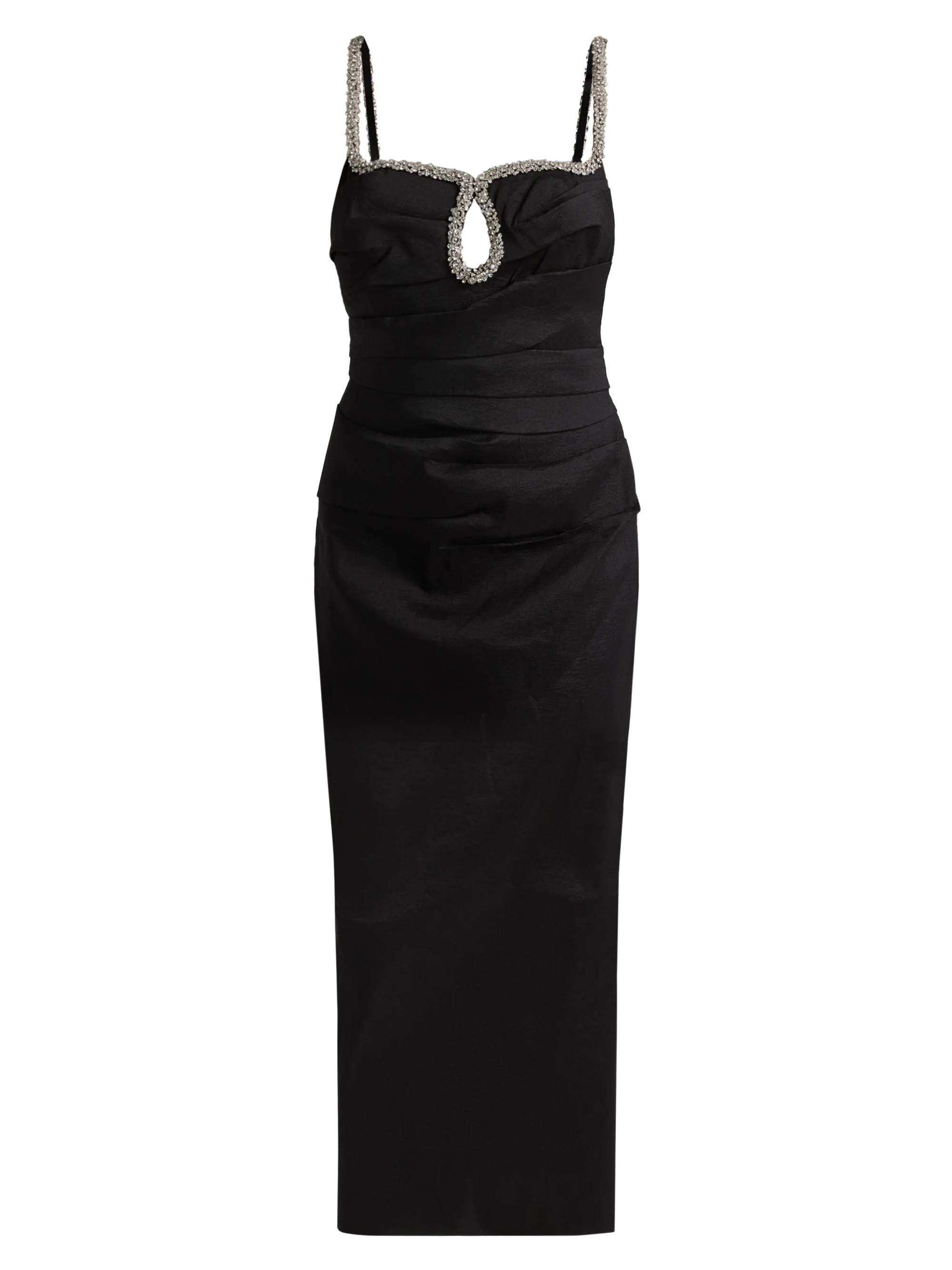 Women's Astonhall Pleated Embellished-Trim Midi-Dress - Black - 1