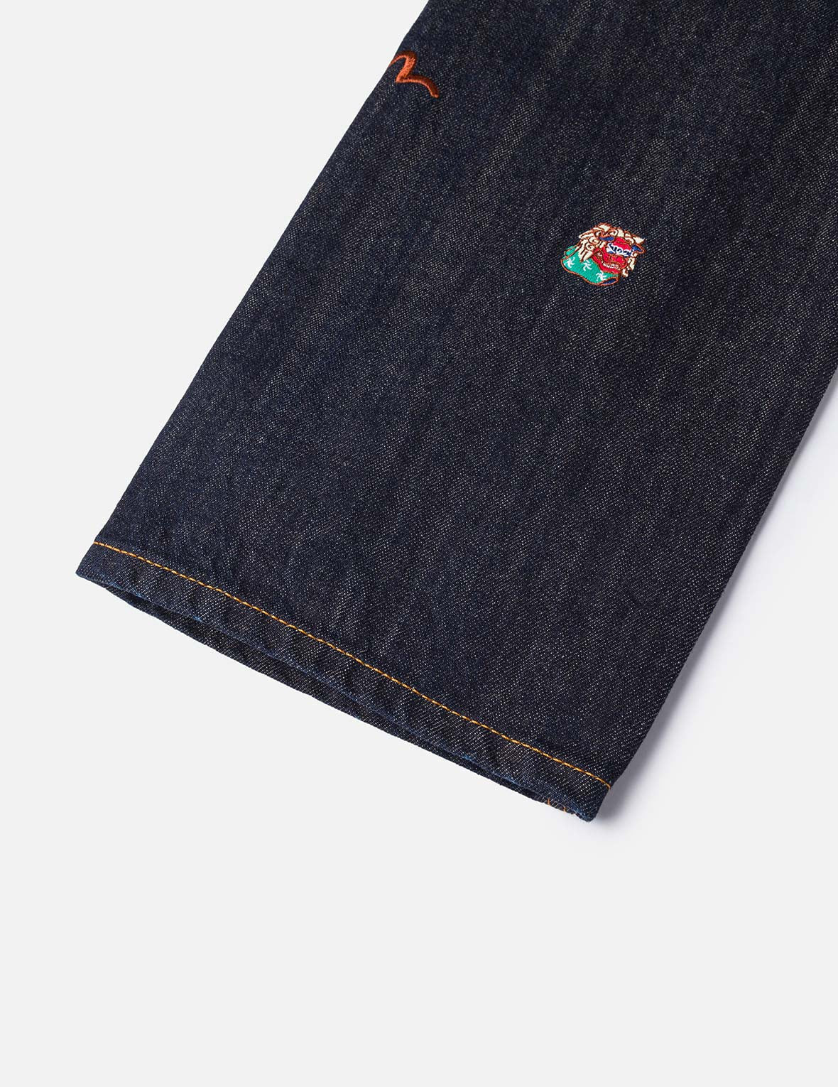Allover Brand Embroidery Regular Fit Jeans #2000 - 11