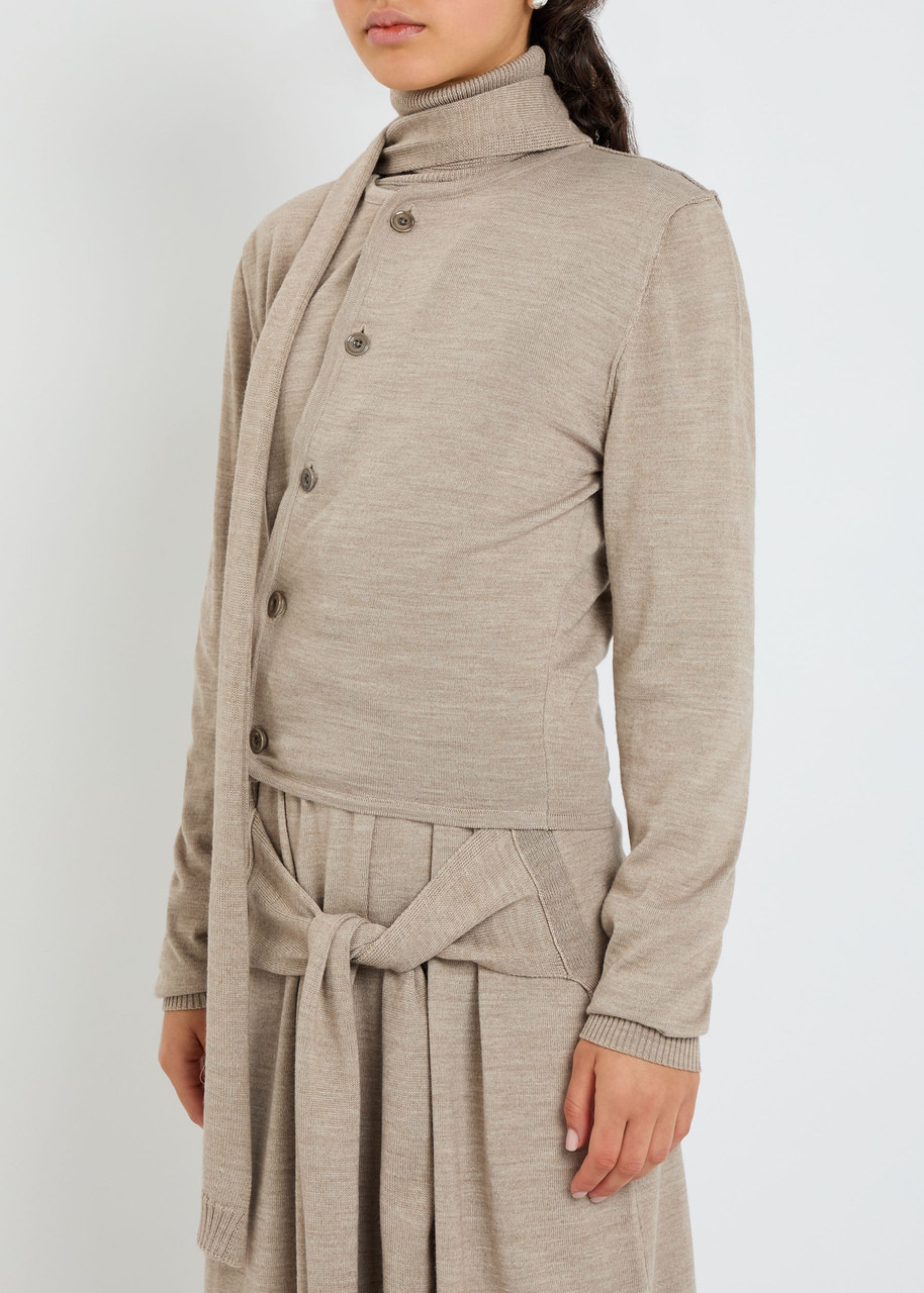 Lemaire Twisted Scarf-effect Knit Cardigan - 2