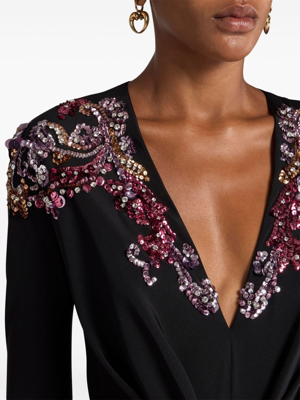 embroidered silk dress - 4
