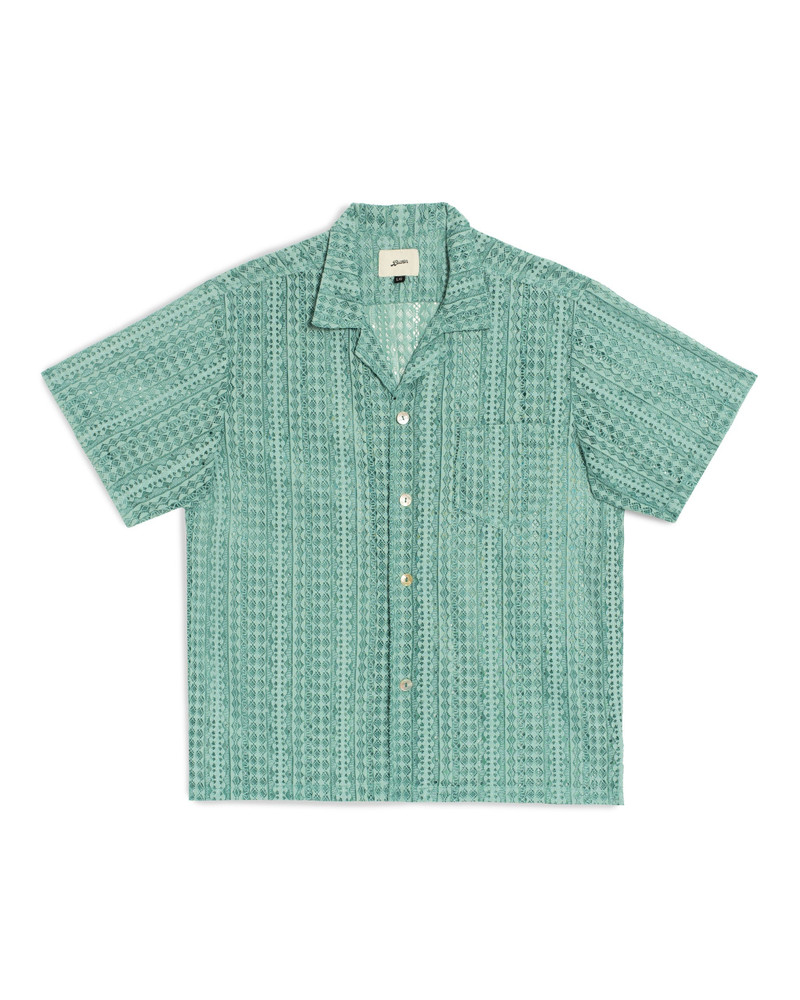 Aqua Gonzo Lace Camp Shirt 1