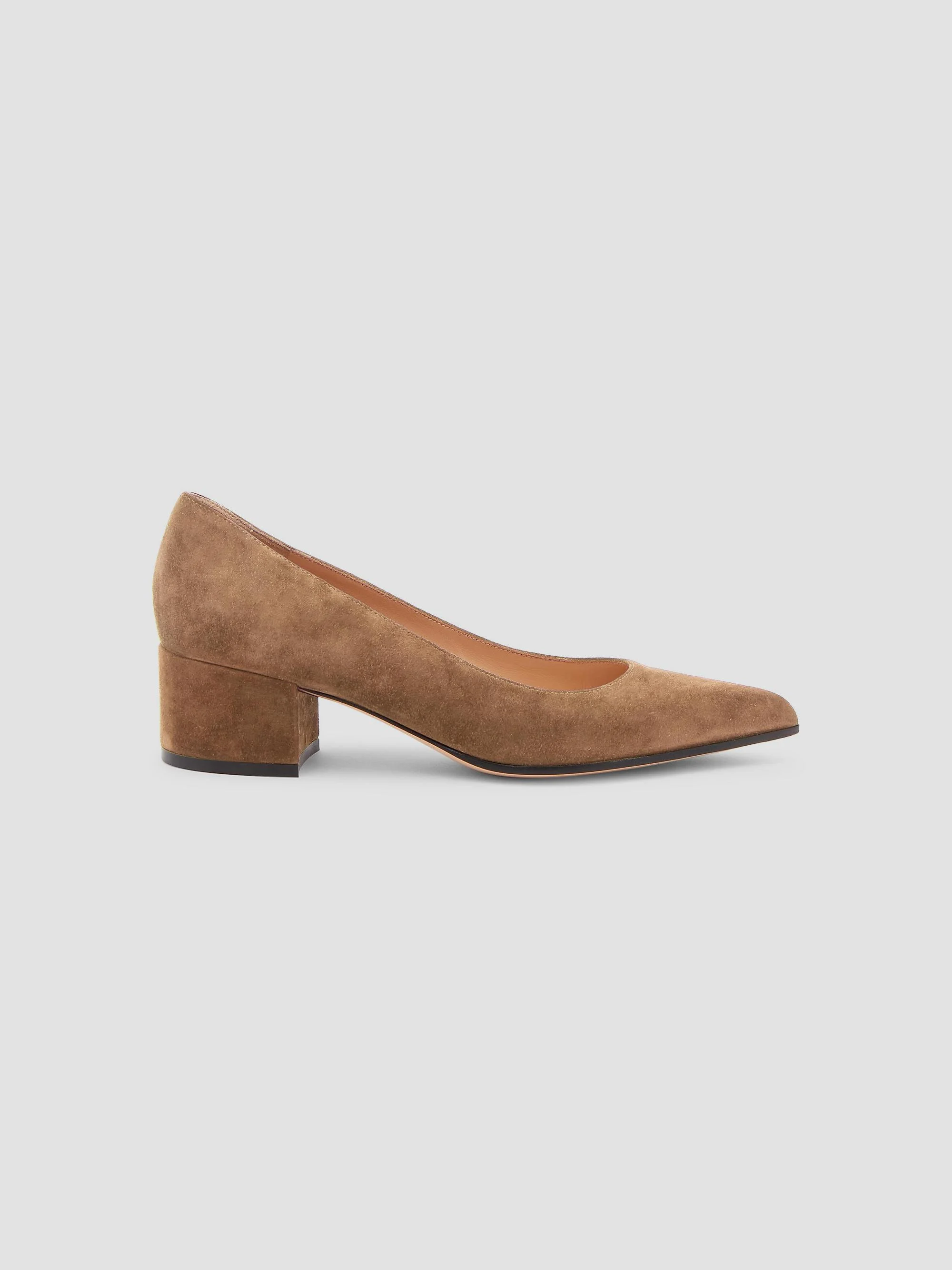 Women's Piper 45MM Suede Block Heel Pumps - Camel - 1