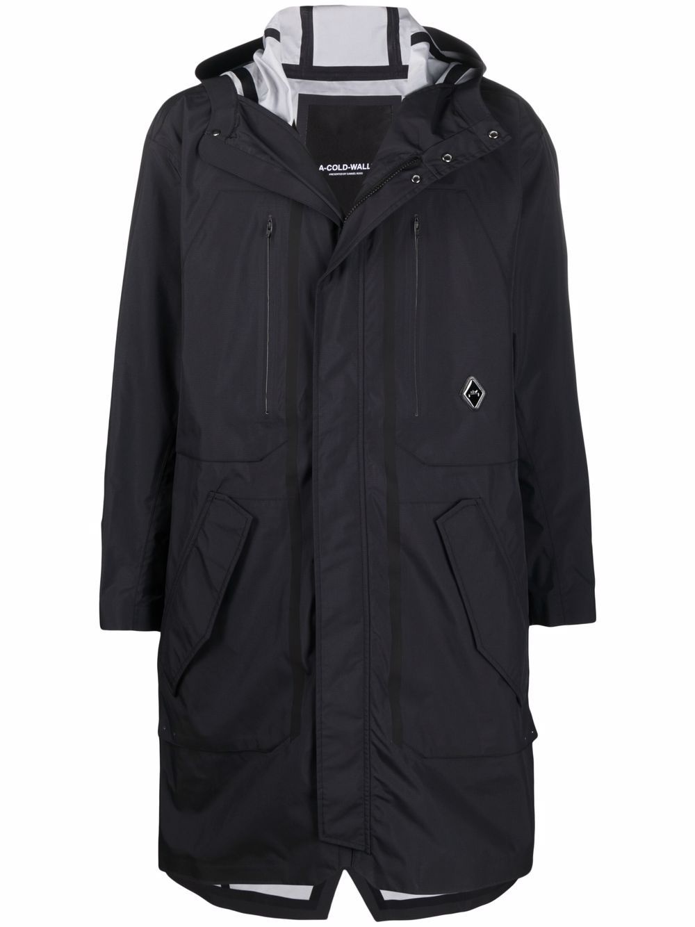 System logo-print parka coat - 1