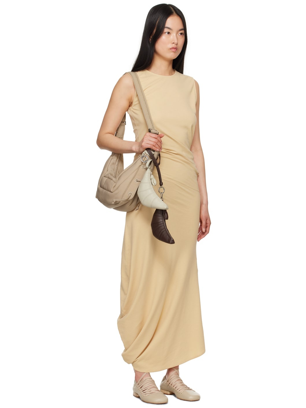 Yellow Twisted Midi Dress - 2