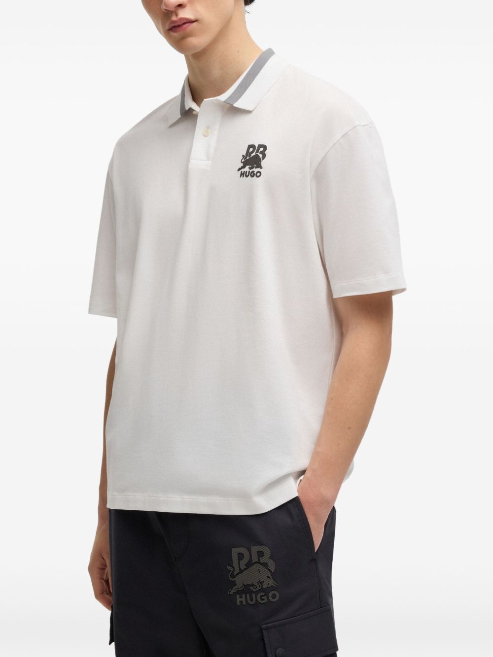 logo-print polo shirt - 3