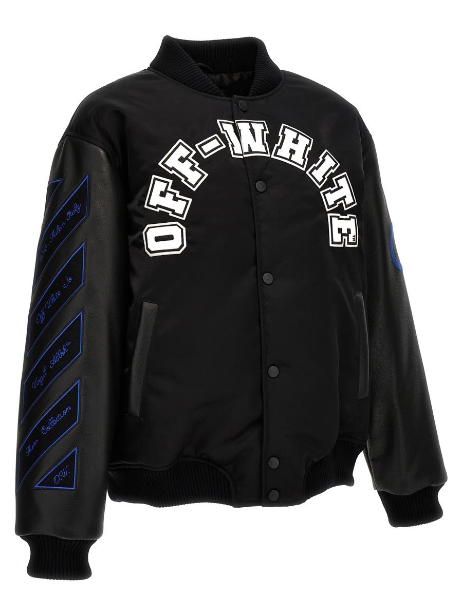 Off White OFF WHITE BASEBALL BOMBER JACKET baltini REVERSIBLE