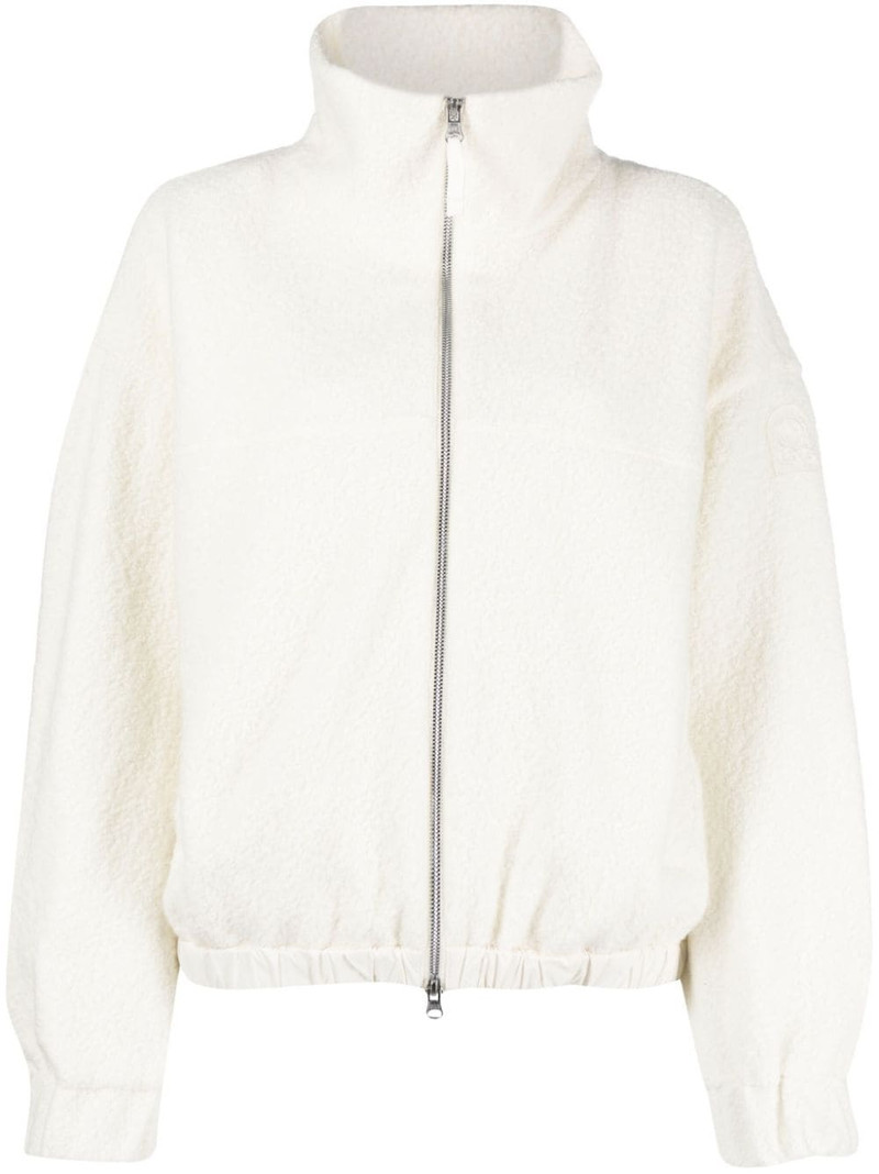 Minori logo-patch bouclé jacket 1