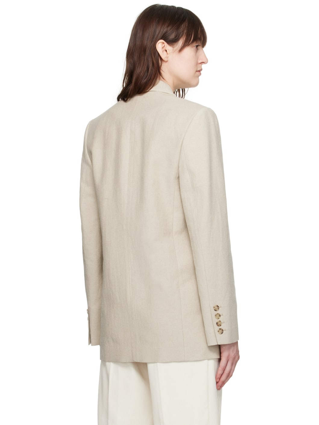 Beige Tailored Blazer - 3