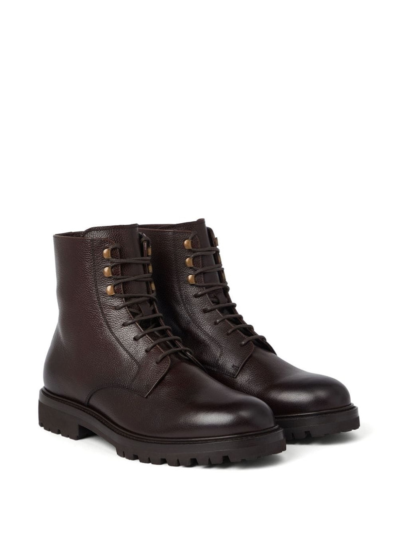 Brunello Cucinelli leather ankle boots outlook