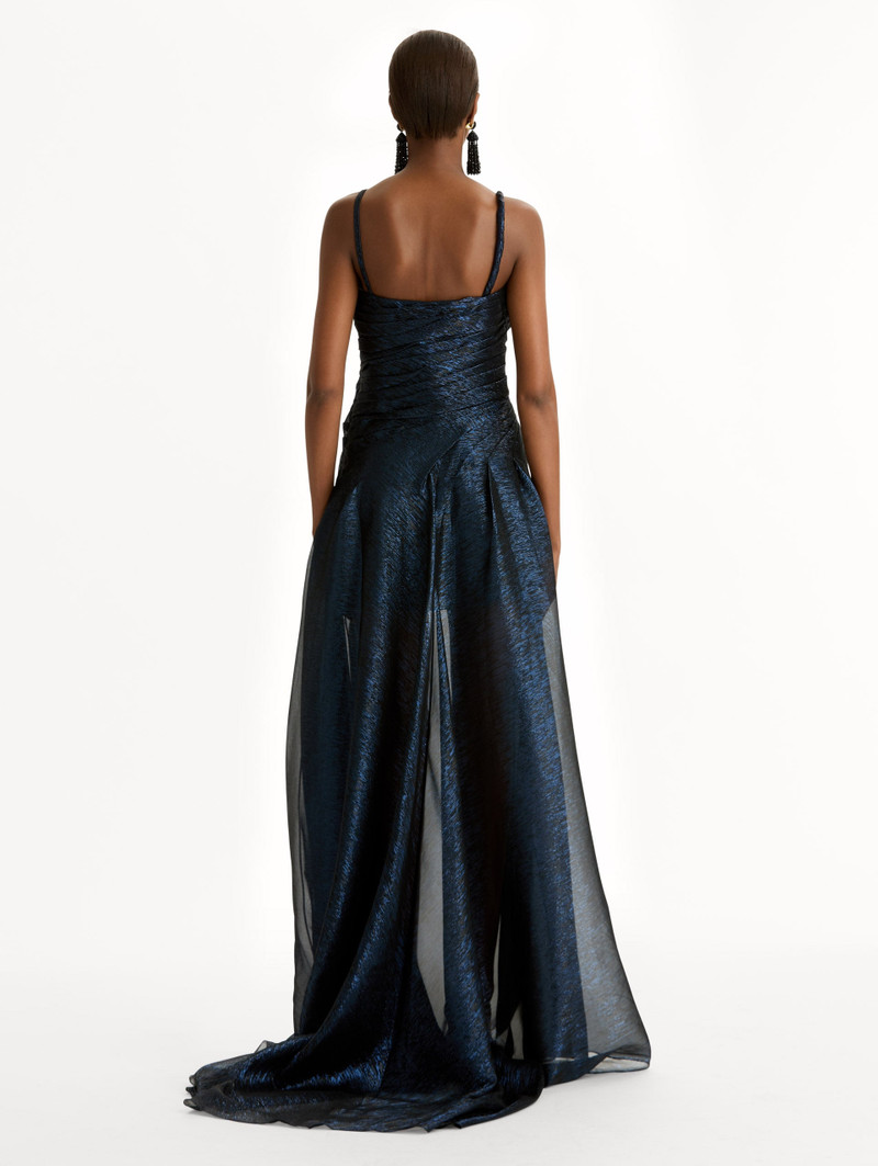 LAMÉ MOUSSELINE DRAPED GOWN 3