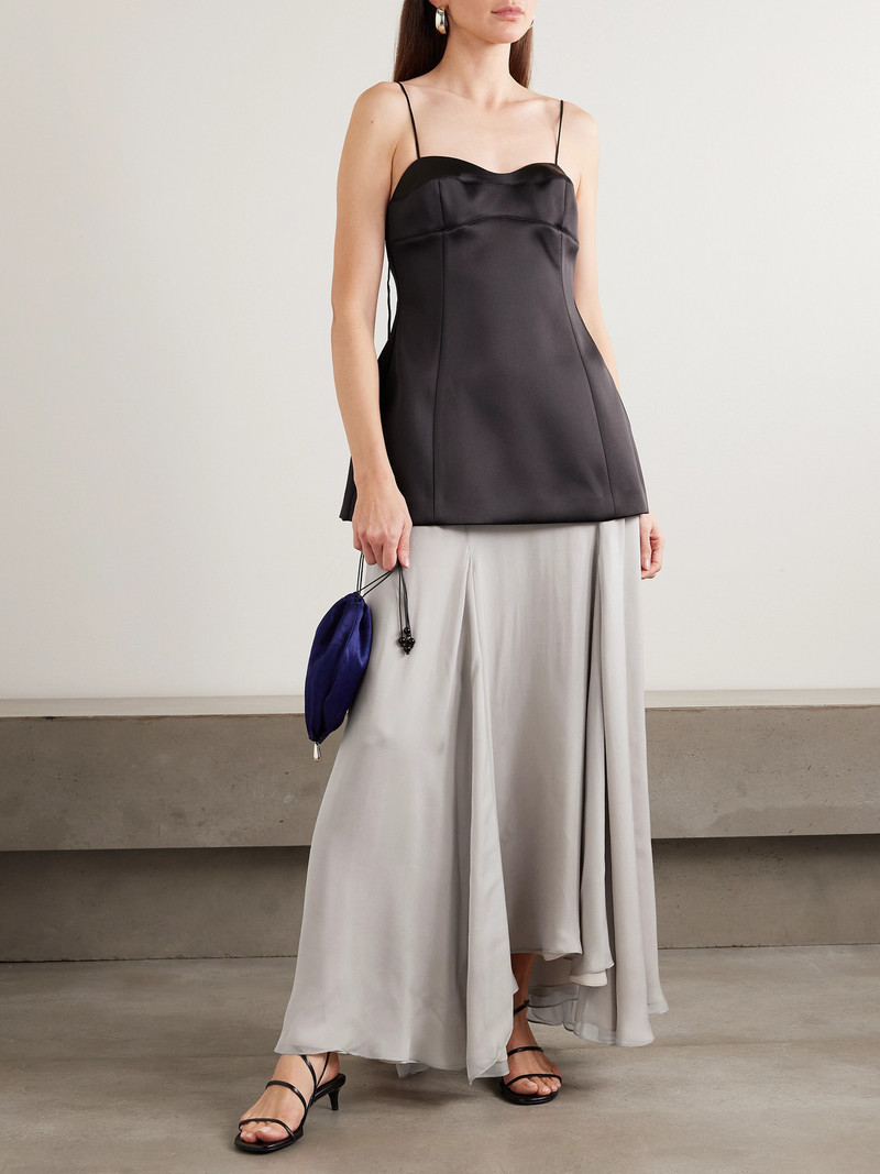 KALLMEYER Alyse Asymmetric Pleated Silk-chiffon Skirt outlook