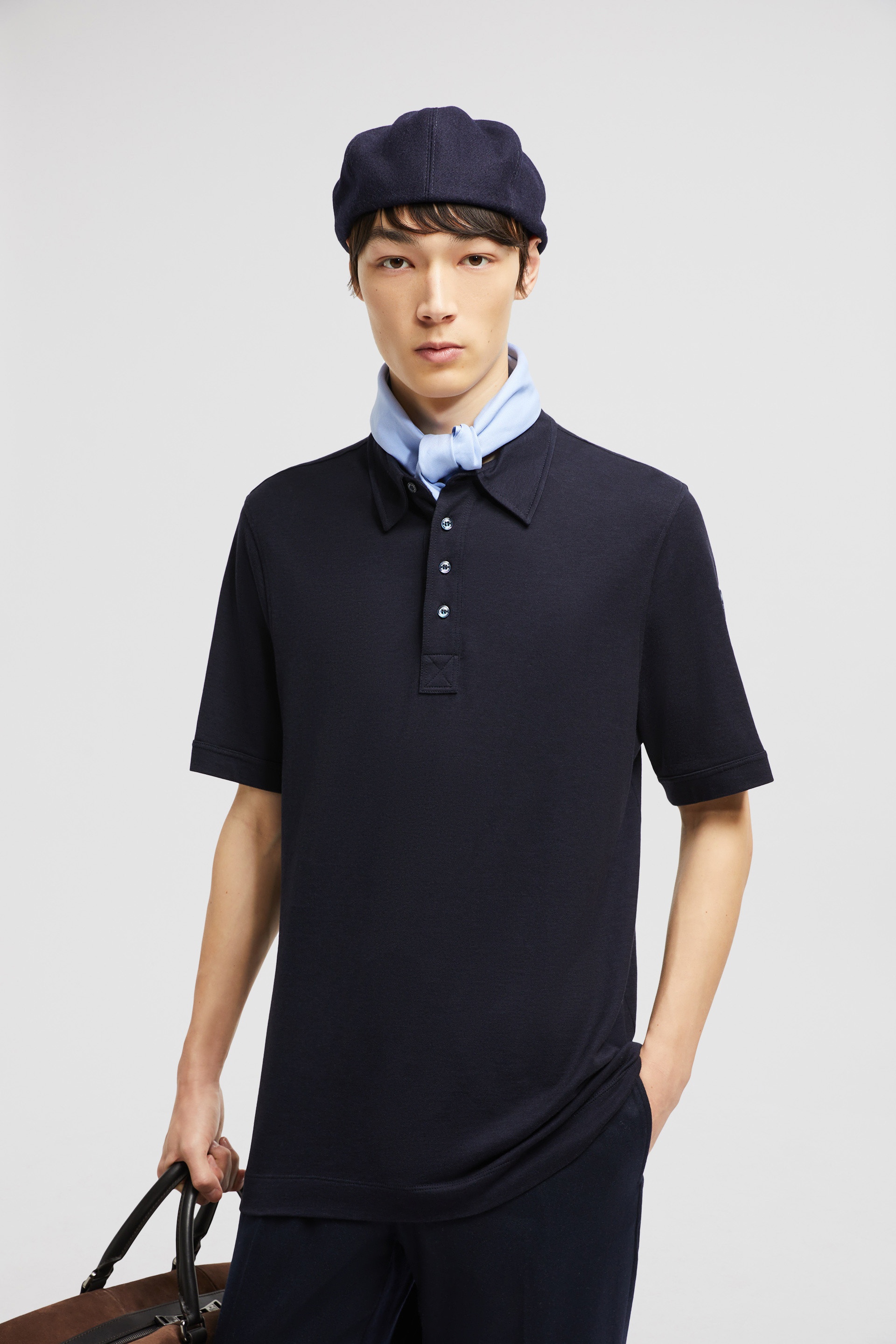 Double Leather Logo Cotton Polo Shirt - 2
