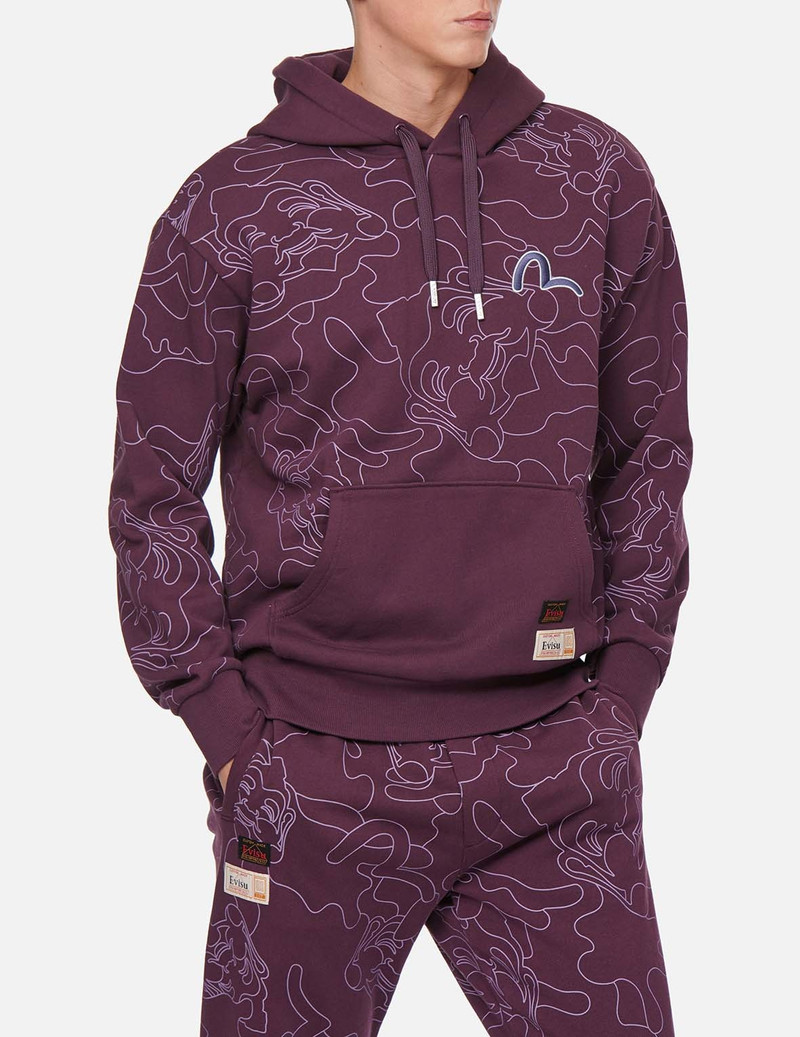 ALLOVER LINEAR CAMOUFLAGE PRINT HOODED SWEATSHIRT 3