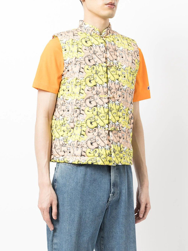 logo-print padded gilet 3