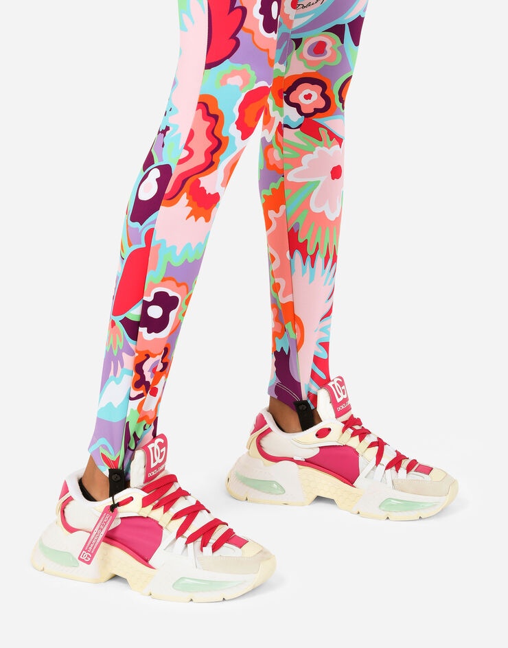 Run-resistant jersey leggings with 60s print - 6