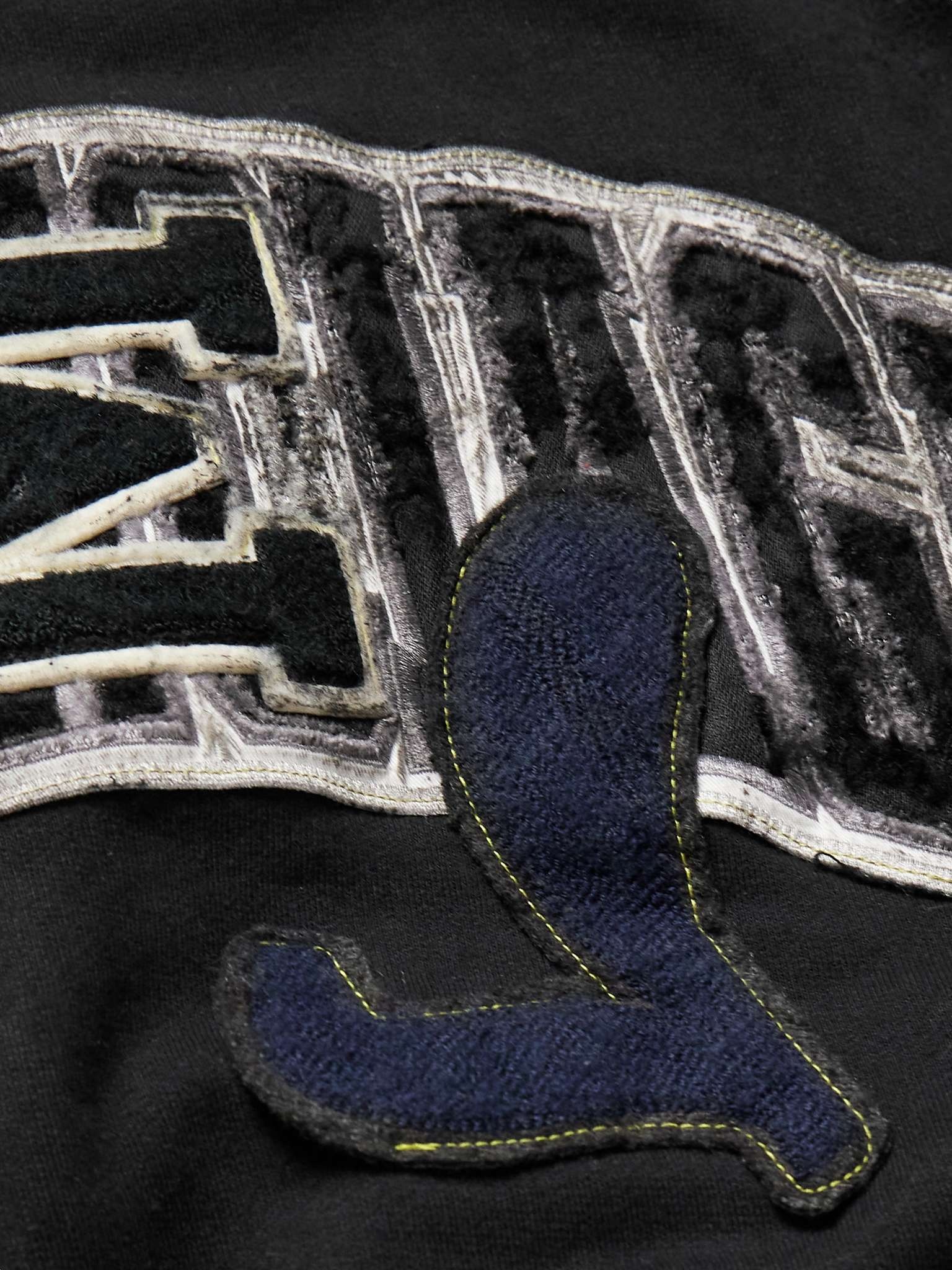 Oversized Distressed Logo-Appliquéd Cotton-Jersey Hoodie - 4