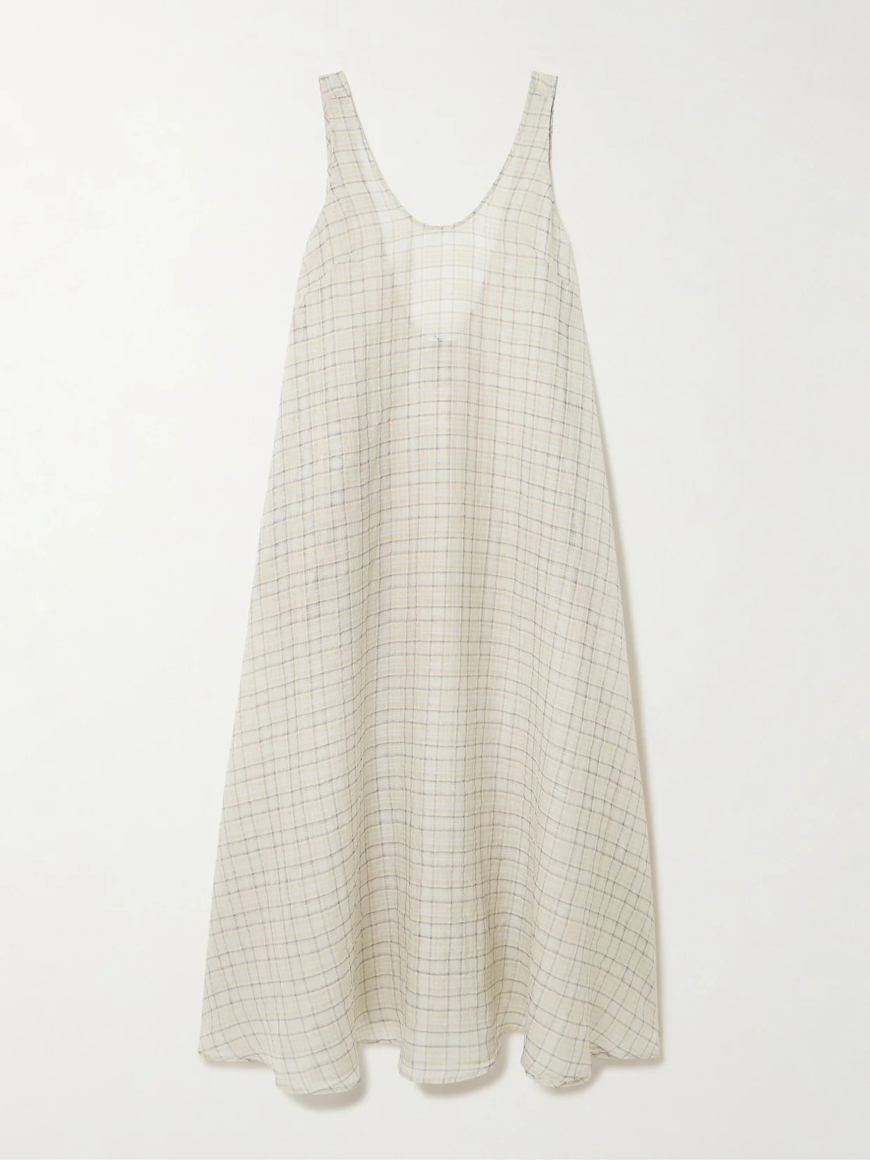 Carmen Checked Cotton And Silk-blend Maxi Dress - 1