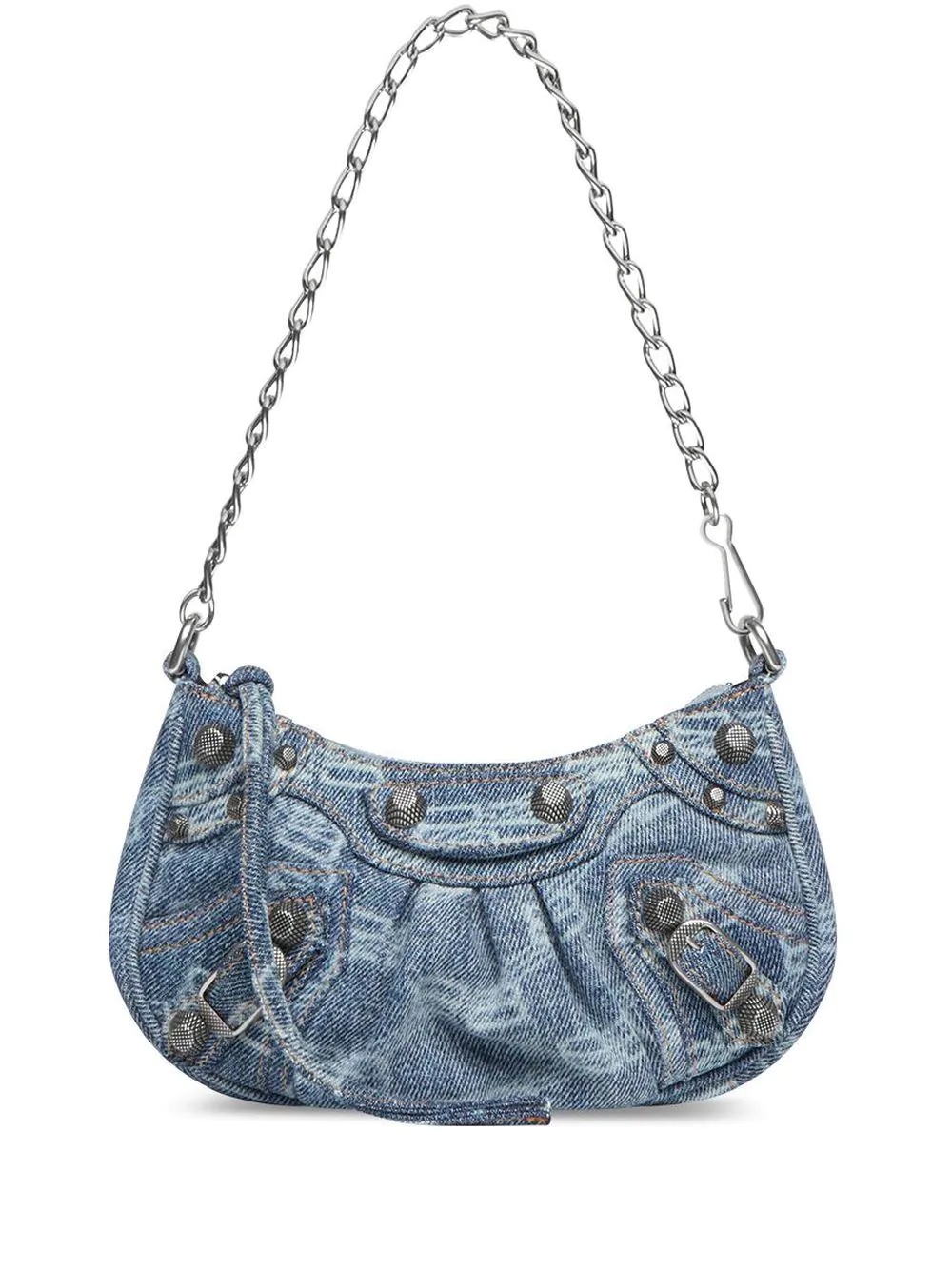 Le Cagole mini denim shoulder bag - 1