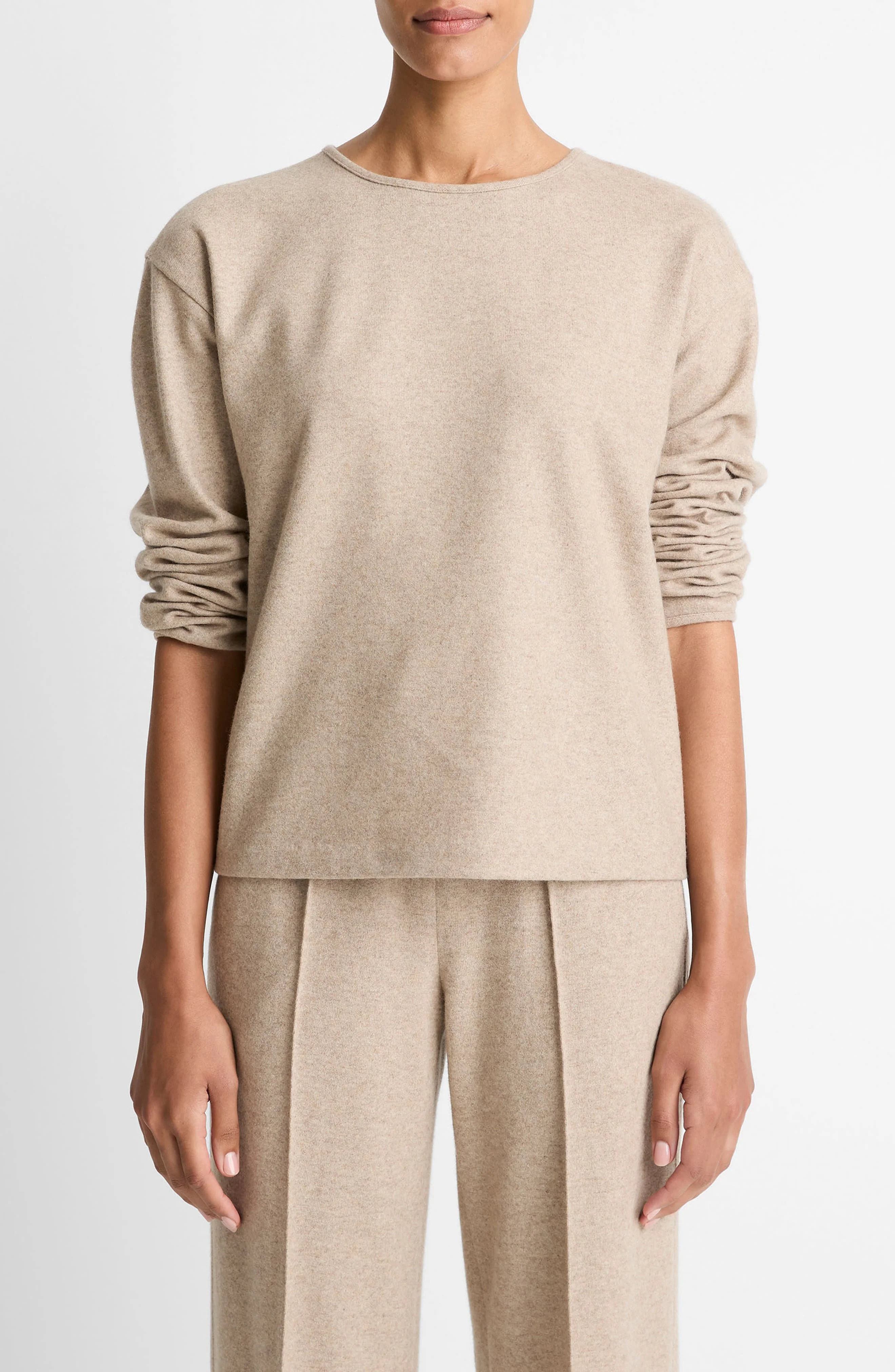 Vince Elevated Wool Blend Sweater in Heather Marzipan at Nordstrom - 1