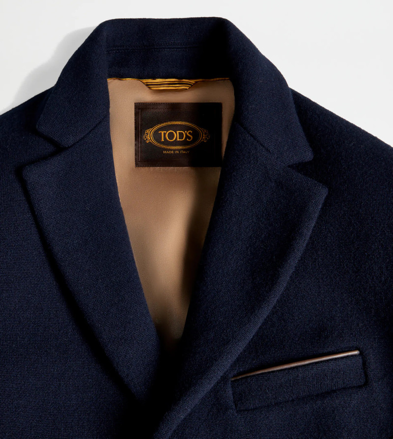 COAT IN CASHMERE BLEND JERSEY - BLUE 8