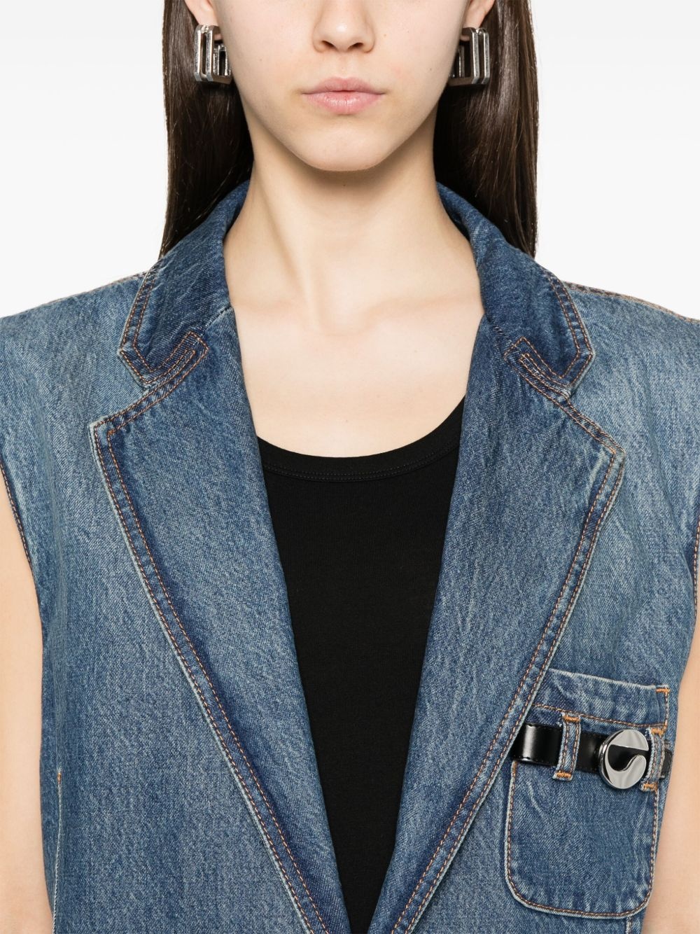 sleeveless denim jacket - 5