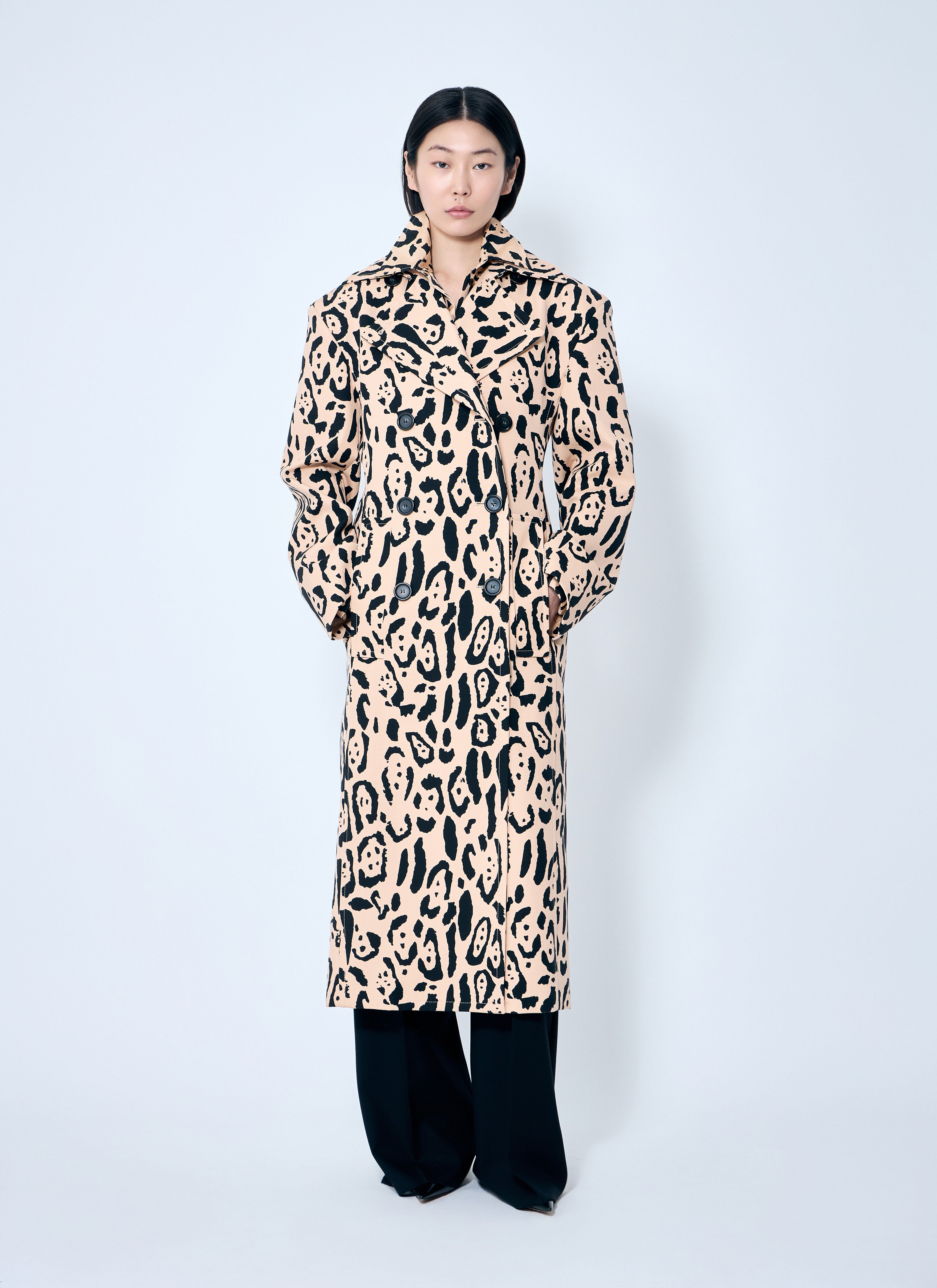 Animal-Print Trench Coat - 2