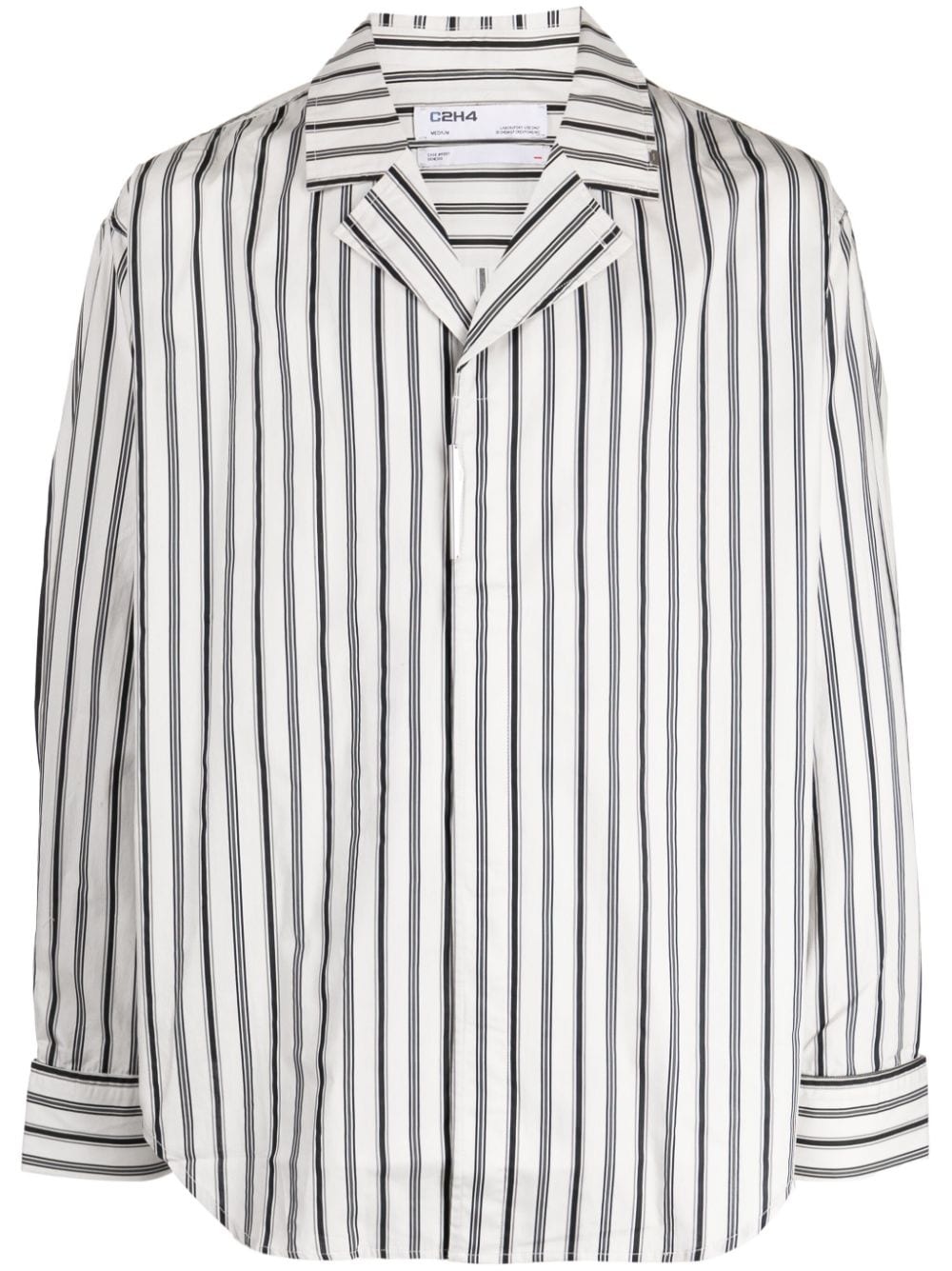 striped camp-collar cotton shirt - 1