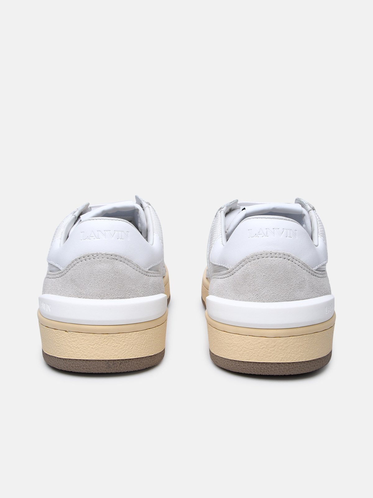 WHITE LEATHER BLEND SNEAKERS - 4
