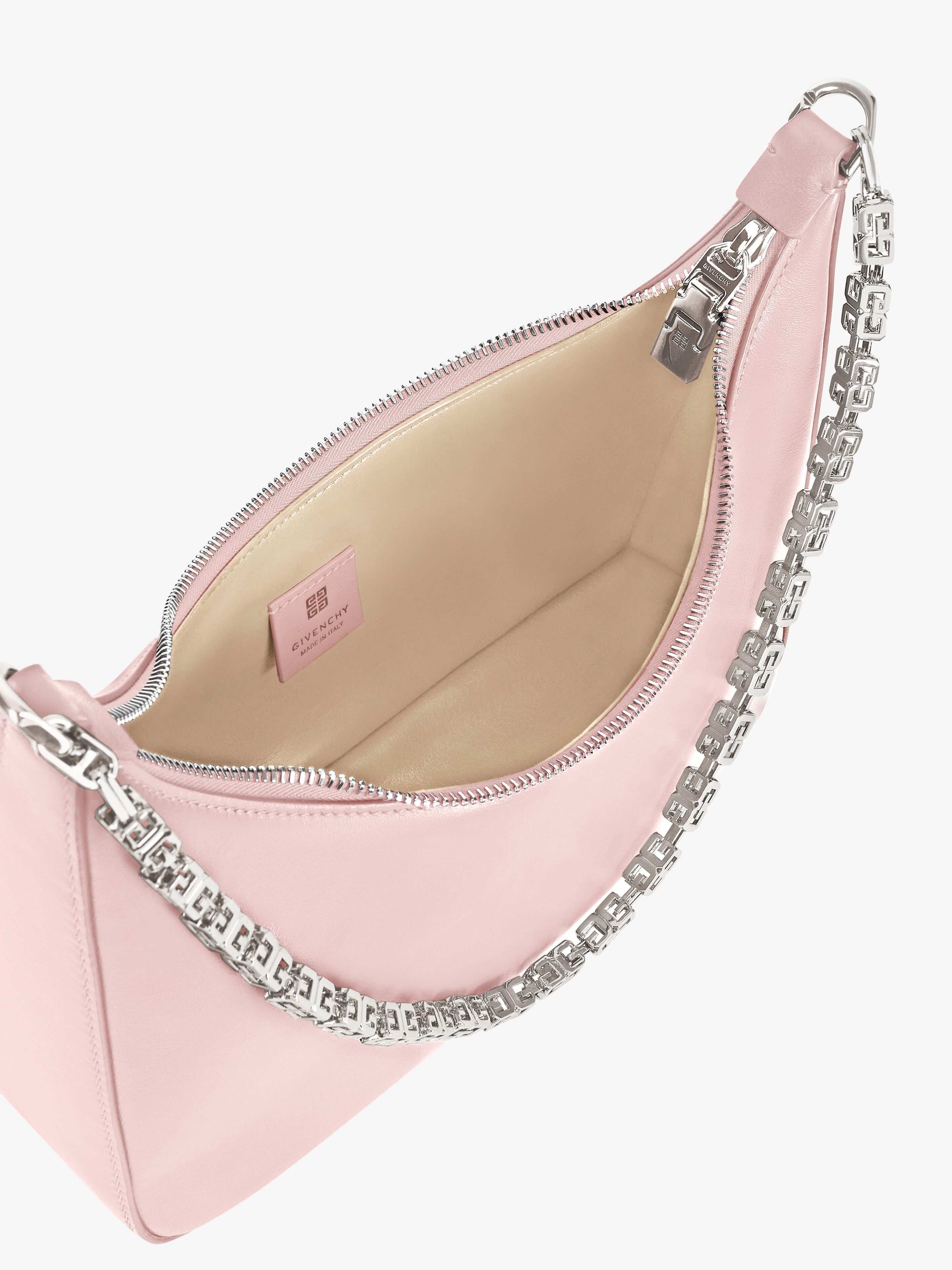 SMALL MOON CUT OUT BAG IN LEATHER WITH CHAIN - 5