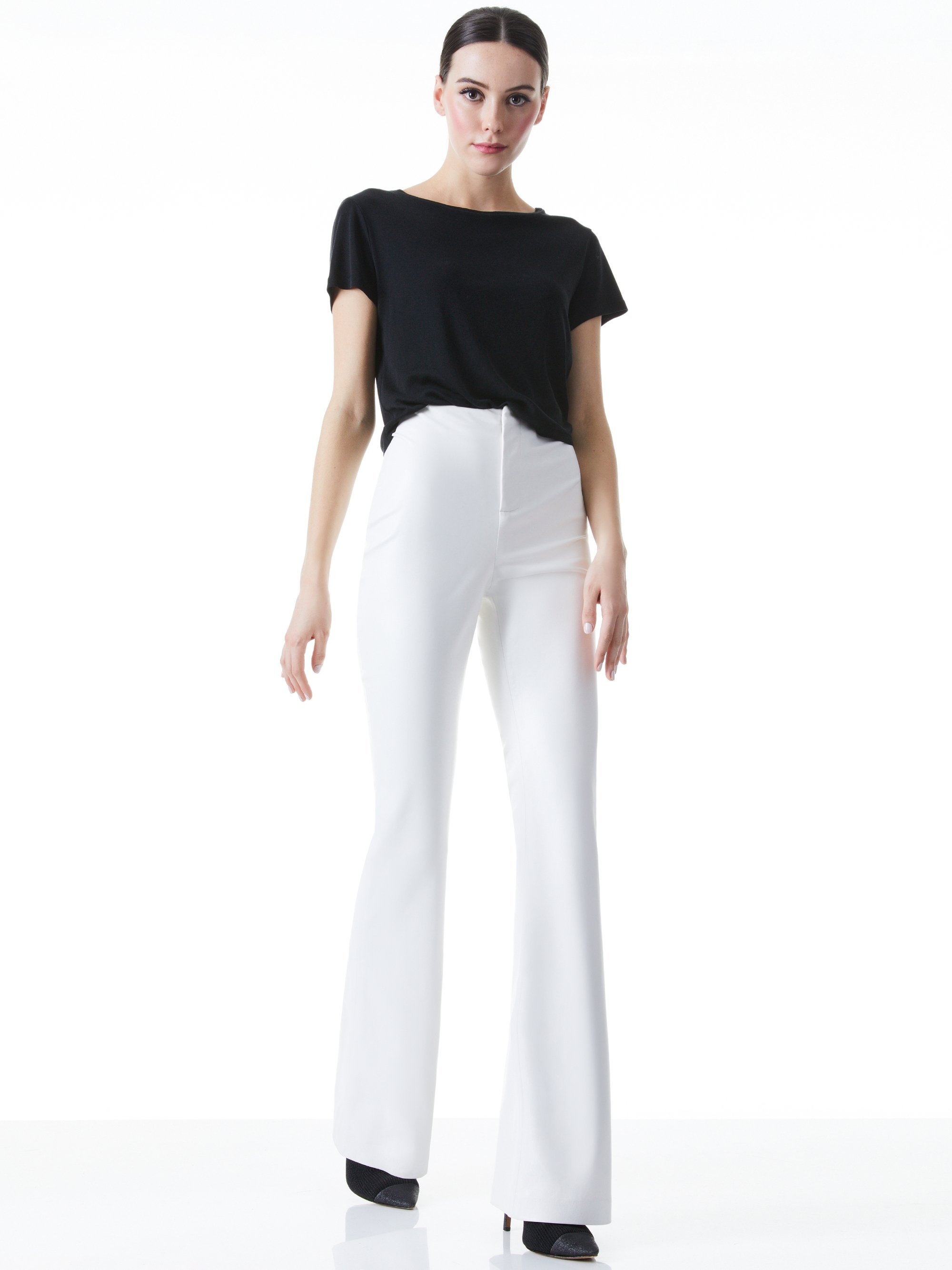 TEENY VEGAN LEATHER FLARE PANT - 6