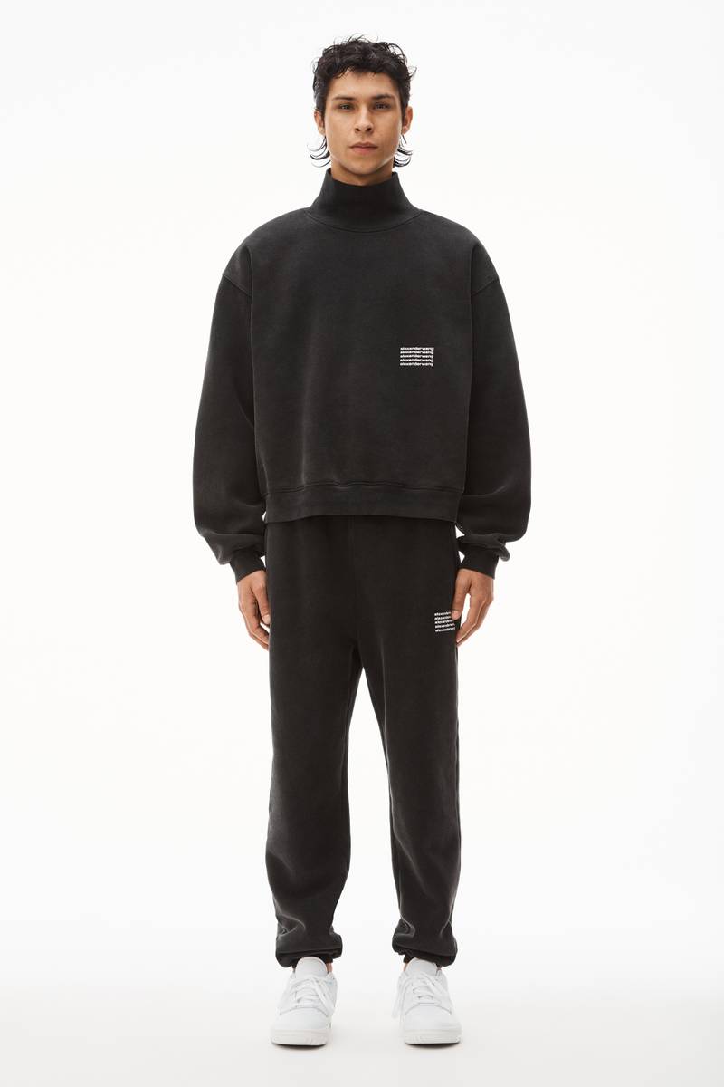 Alexander Wang HIGH NECK PULLOVER IN ACID WASH COTTON outlook