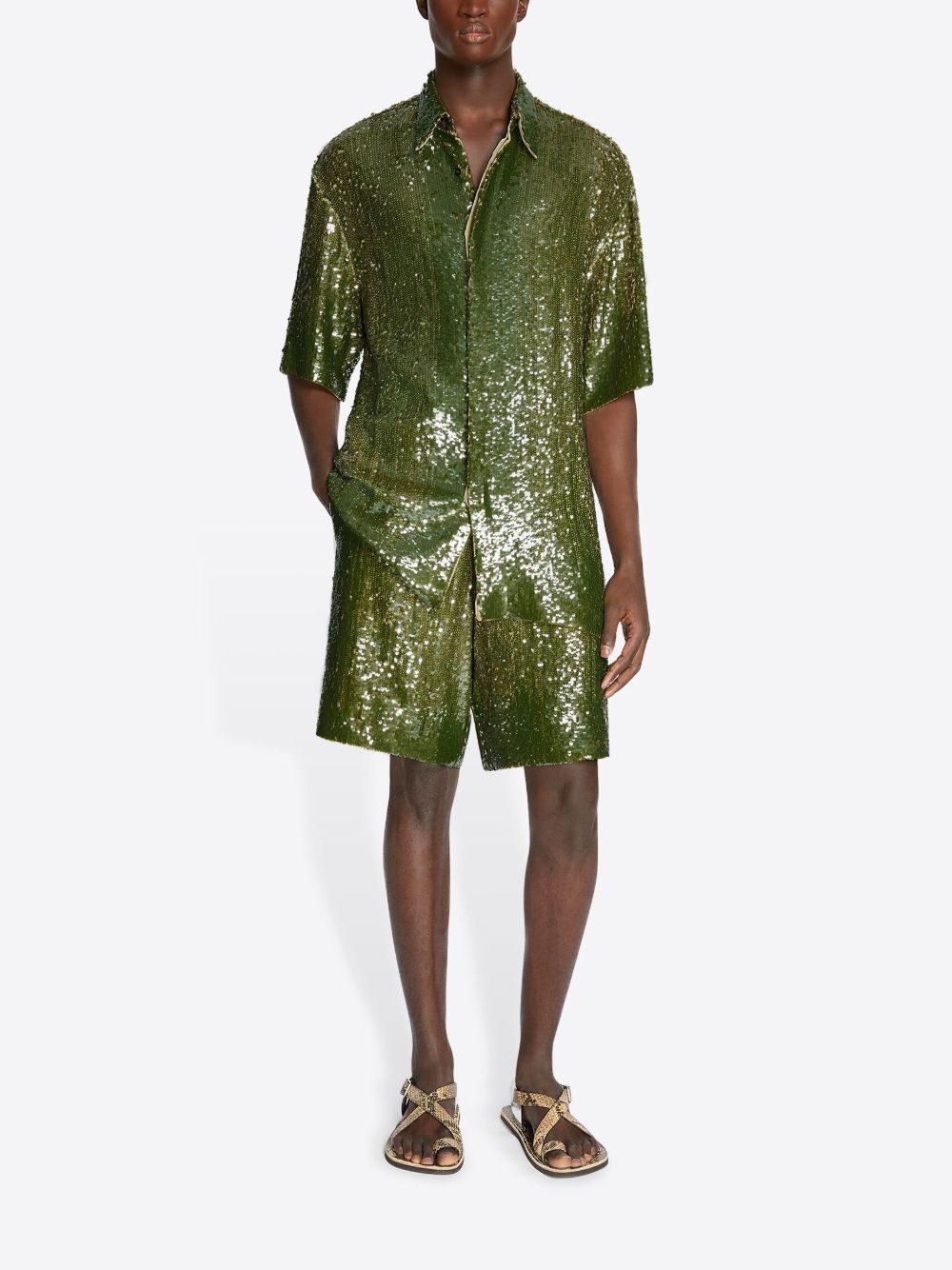 sequin-embellished shorts - 2