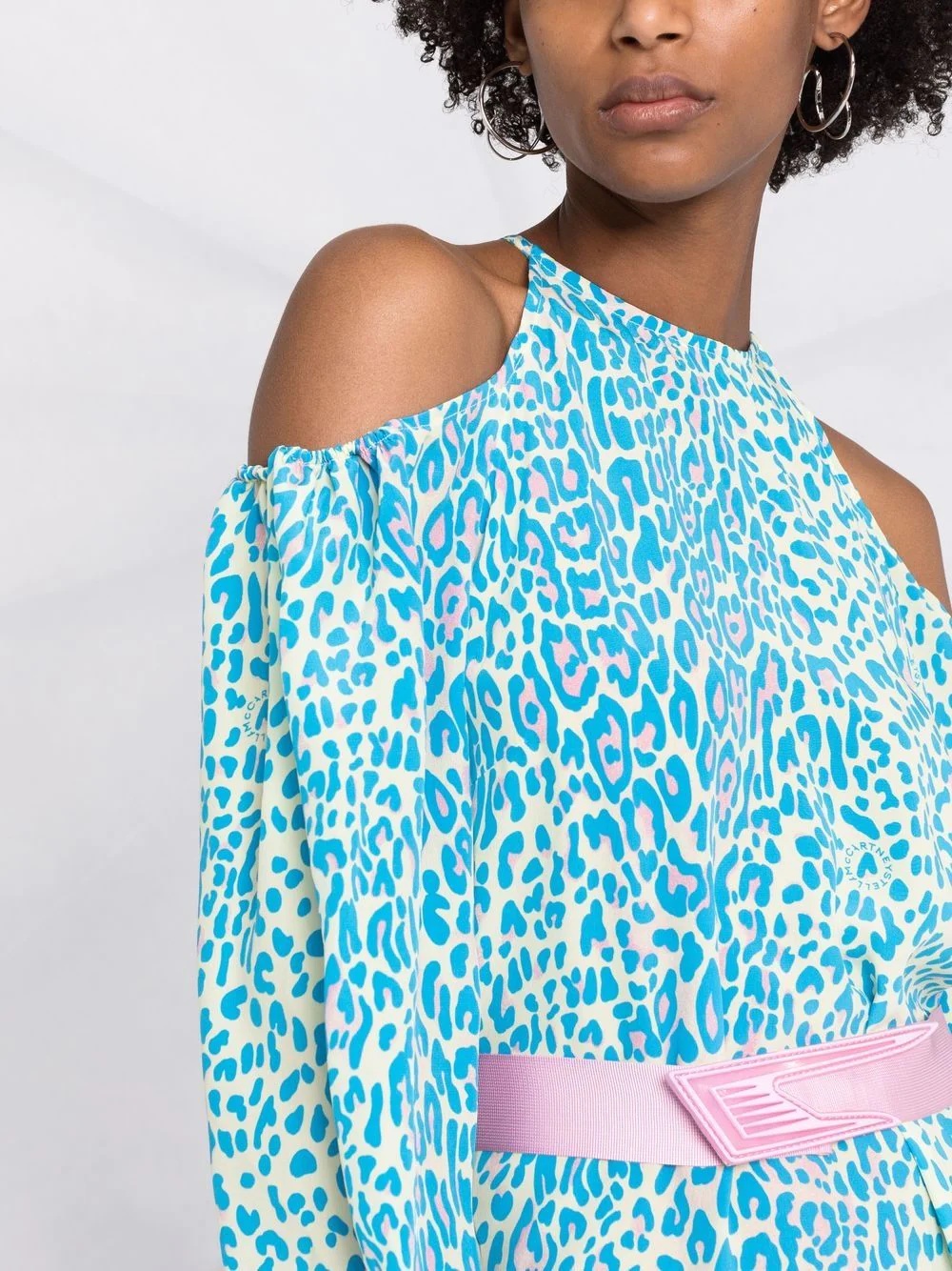 leopard-print belted dress - 3
