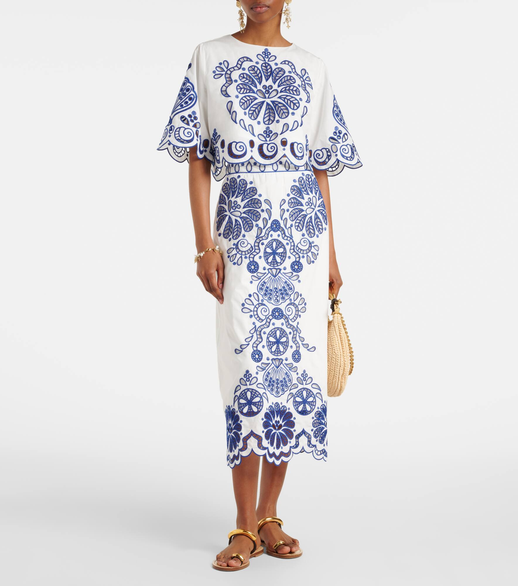 Printed cotton midi skirt - 2