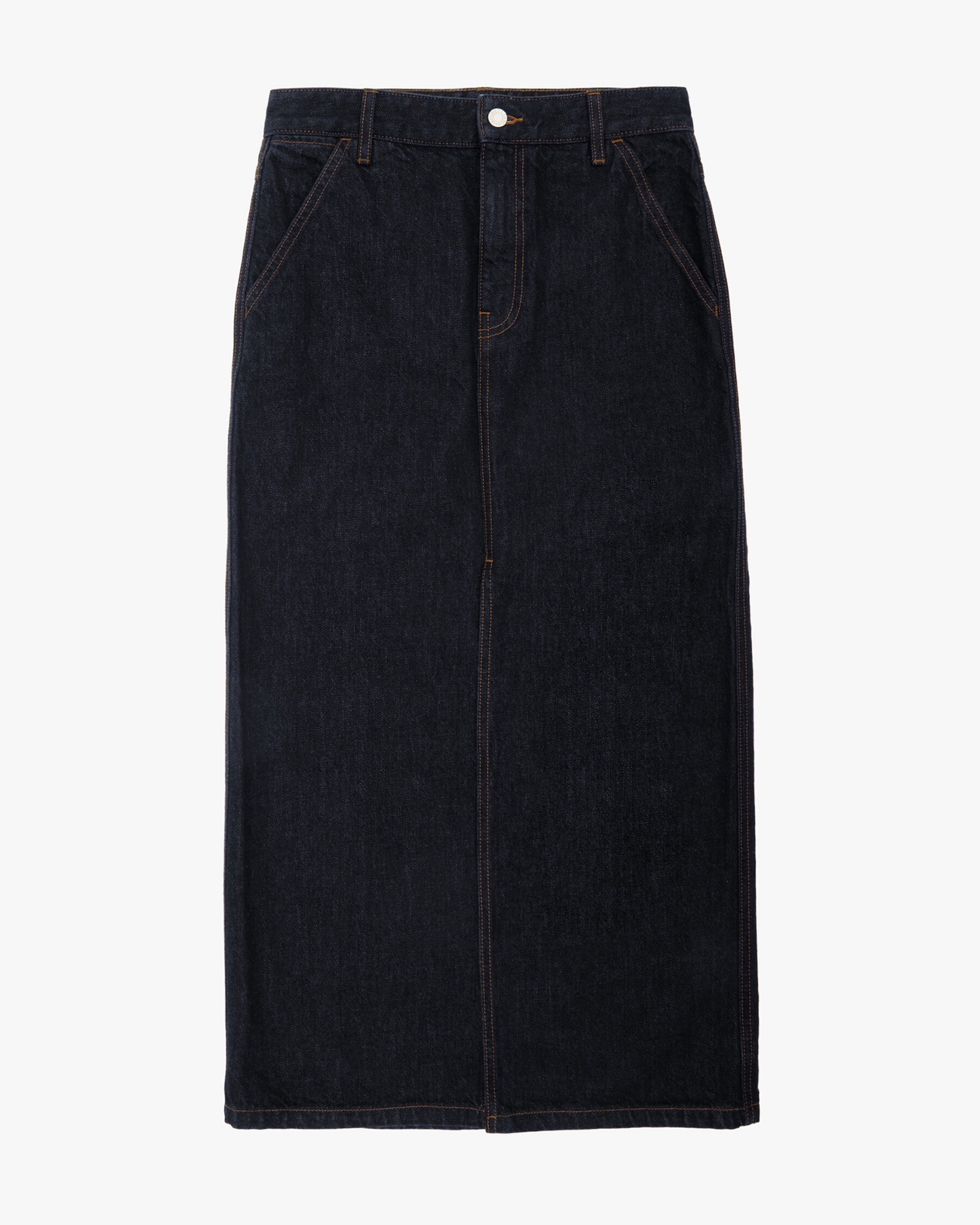 SLIT DENIM MIDI SKIRT - 1