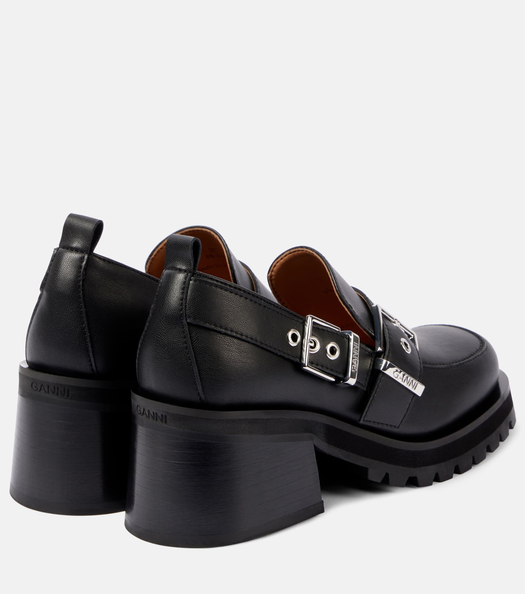 Feminine faux leather platform loafers - 2