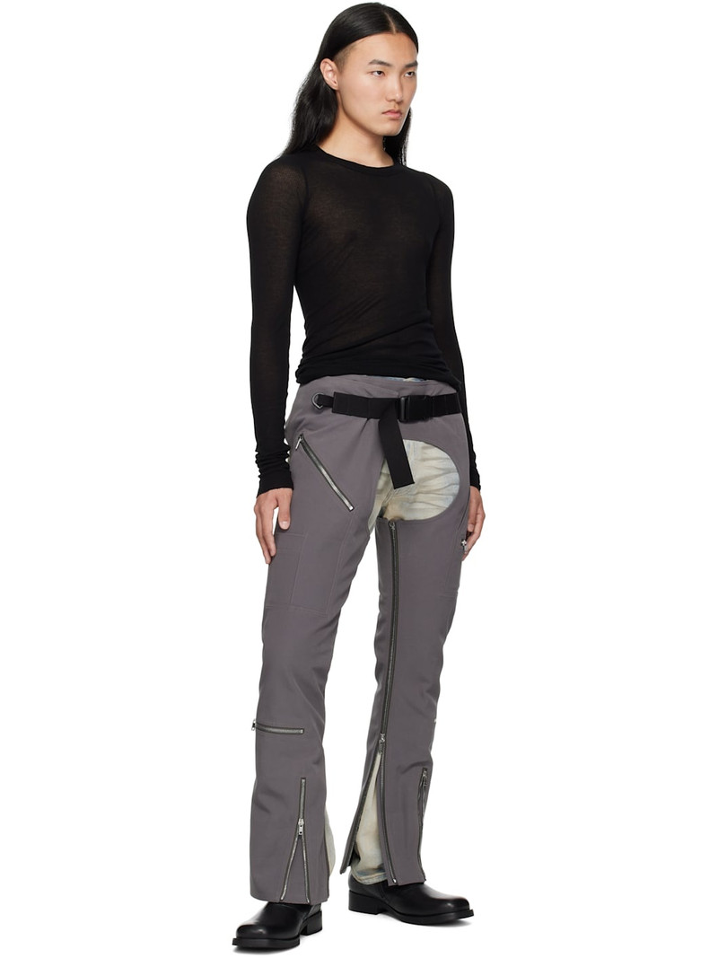 Rick Owens Gray Hollywood Headon Chaps Trousers outlook
