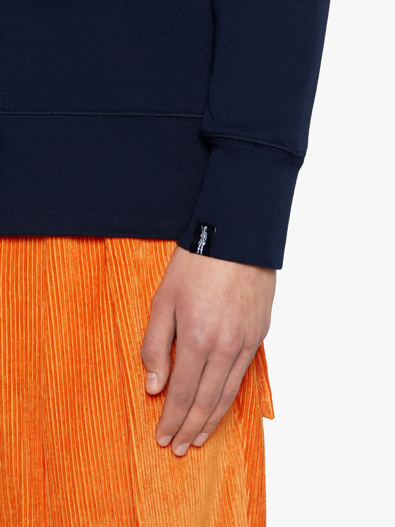 NAVY X WHITE COTTON HOODED SWEATSHIRT | GJM-208 6