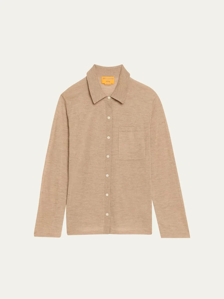 Showtime Cashmere Collared Button-Front Shirt - 1