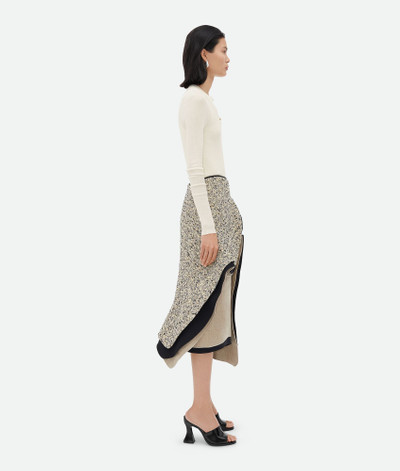 Bottega Veneta Textured Terrazzo Cotton Ruffle Skirt outlook
