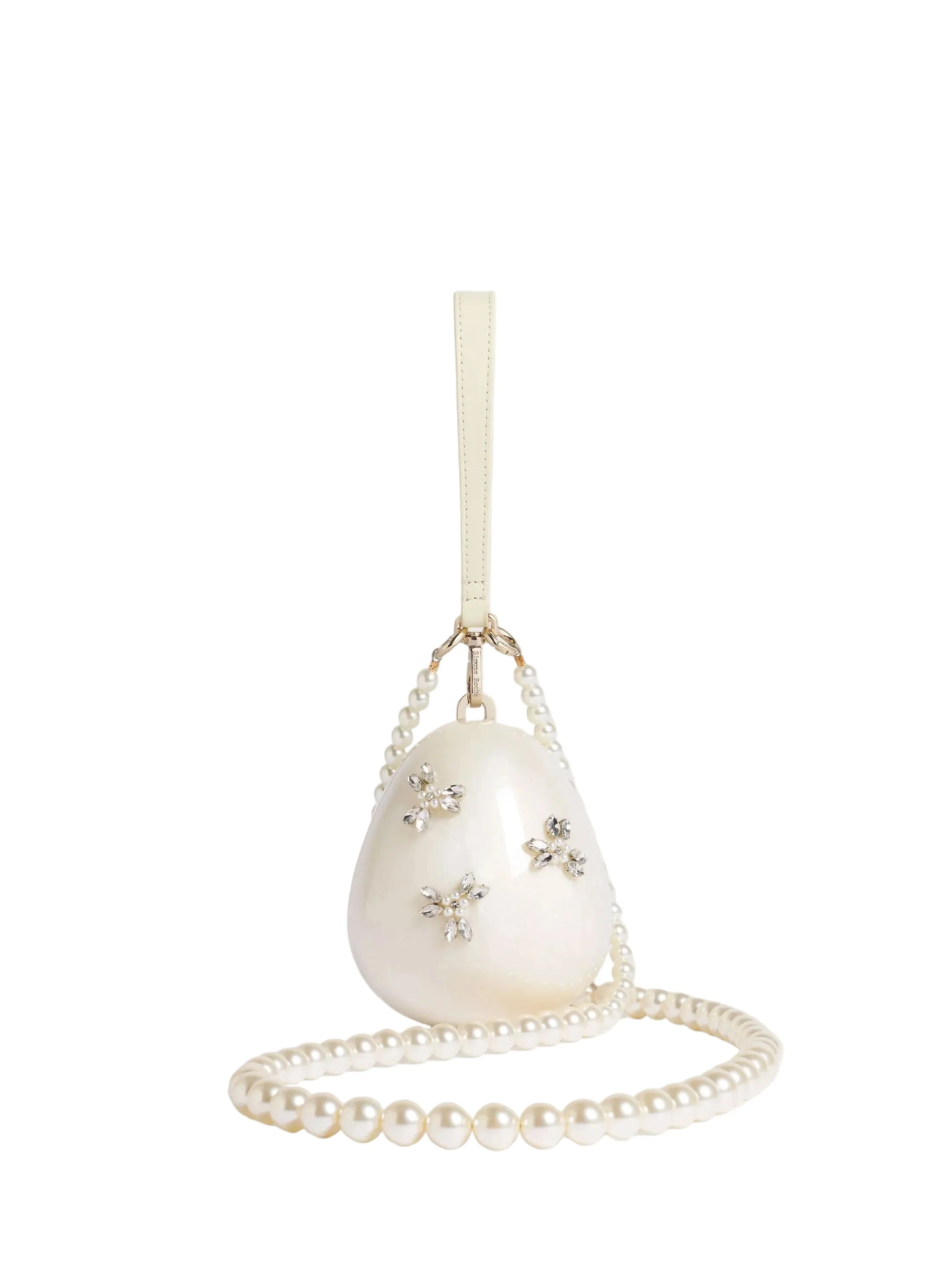 PEARL CROSSBODY MICRO EGG BAG W/ EMB - PEARL - 1