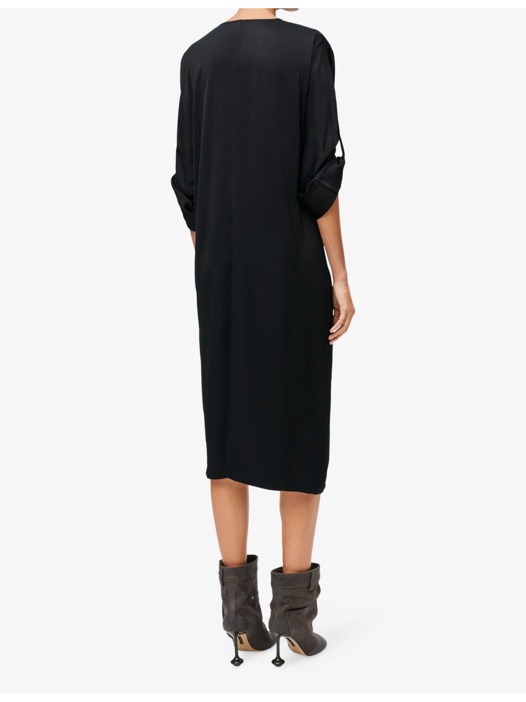 Pebble brooch-embellished short-sleeve cotton mini dress - 3