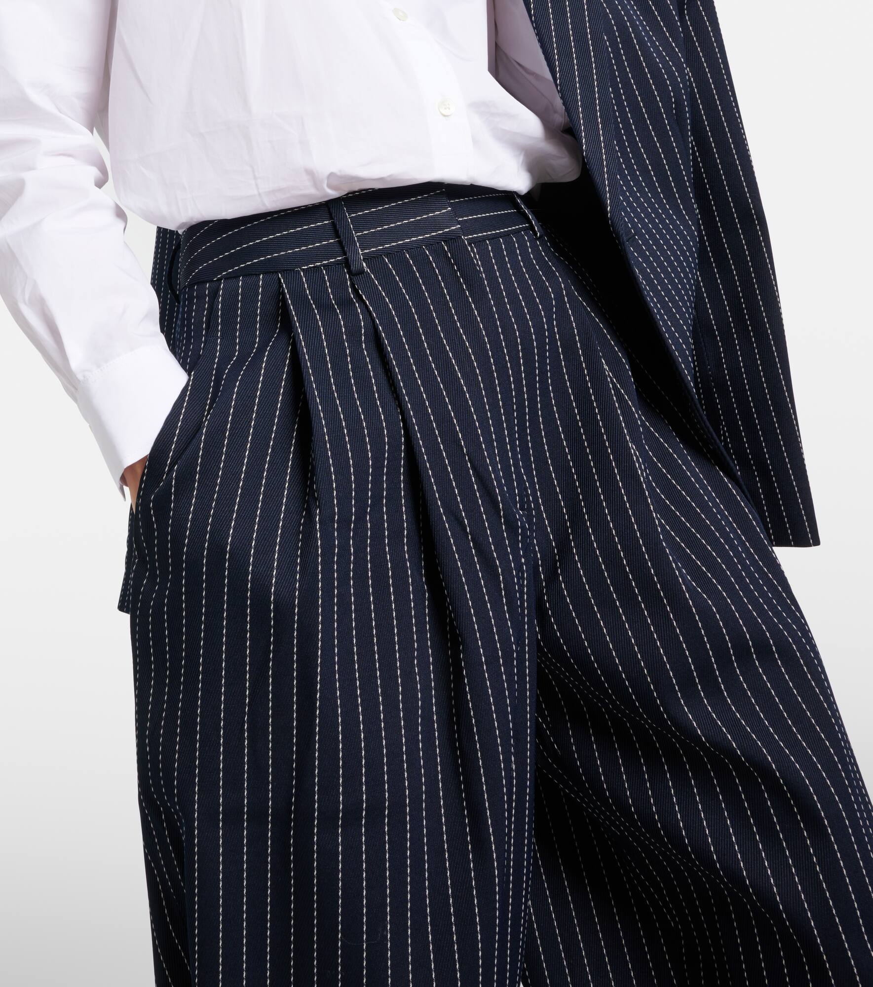 Ripley pinstripe twill wide-leg pants - 4